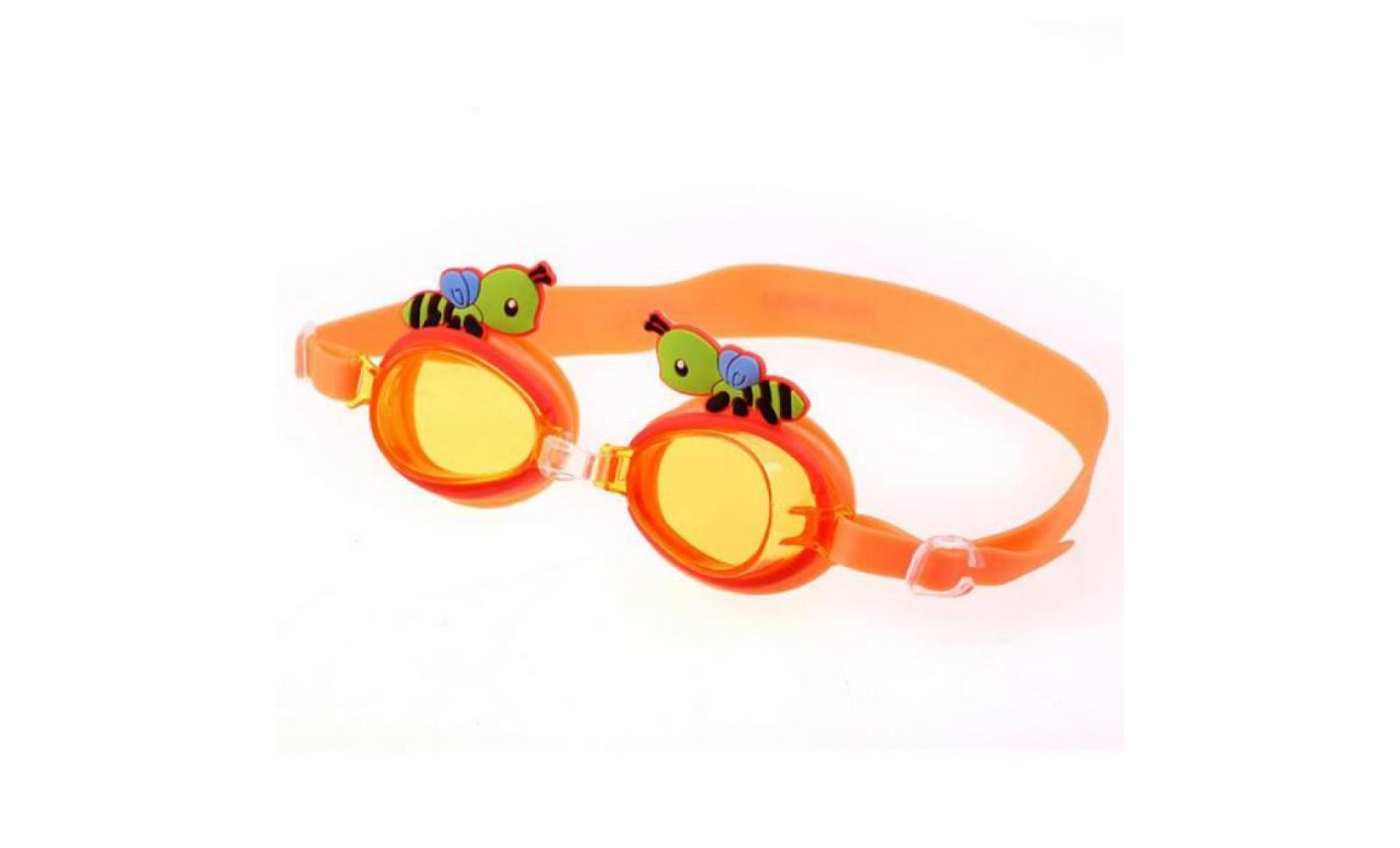 orange cartoon abeilles enfants etanche anti fog protection uv swim piscine silicone lunettes lunettes