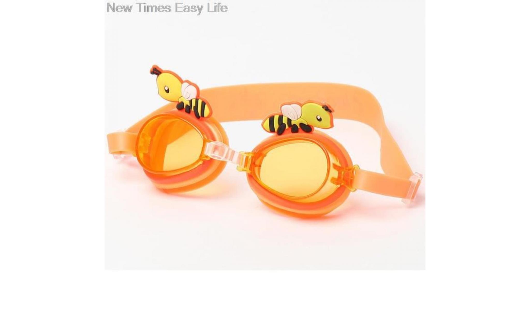 orange cartoon abeilles enfants etanche anti fog protection uv swim piscine silicone lunettes lunettes pas cher