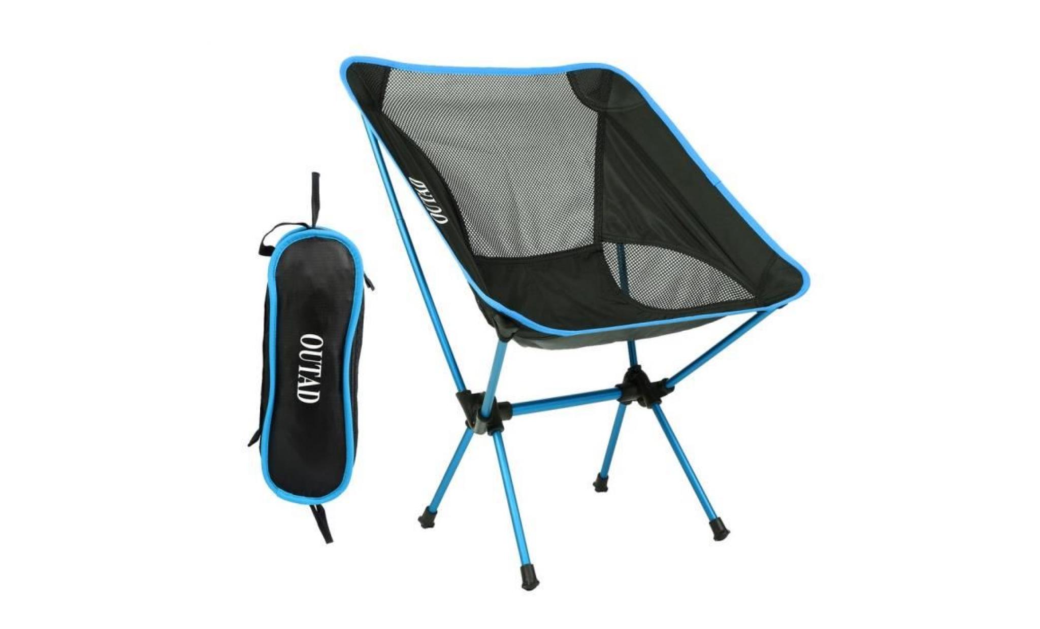 outad® chaise pliable et portable pour pêche randonnée camping en polyester et fer tissu oxford