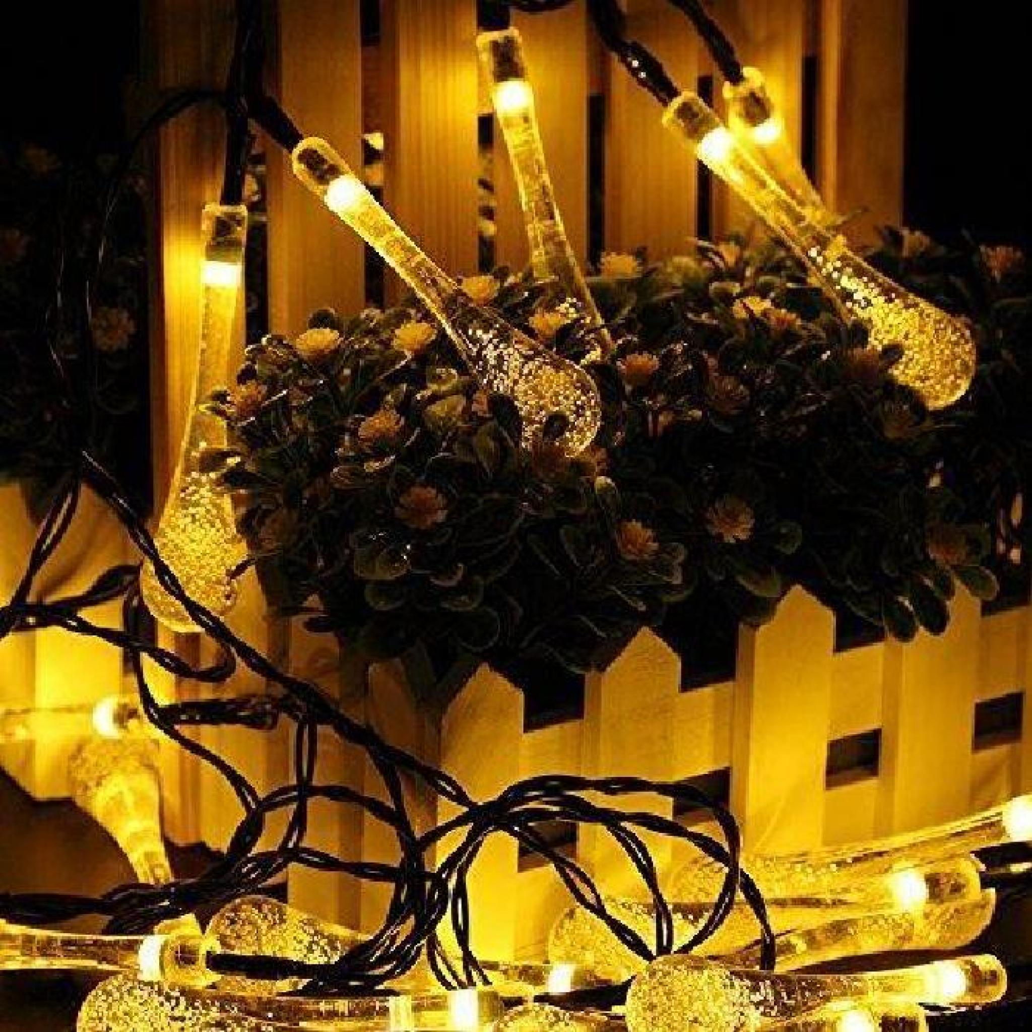 Outdoor Guirlande lumineuse 20ft 30 LED solaire chaîne Guirlande lumineuse étanche lumières de Noël pour le jardin Cour blanc chaud pas cher