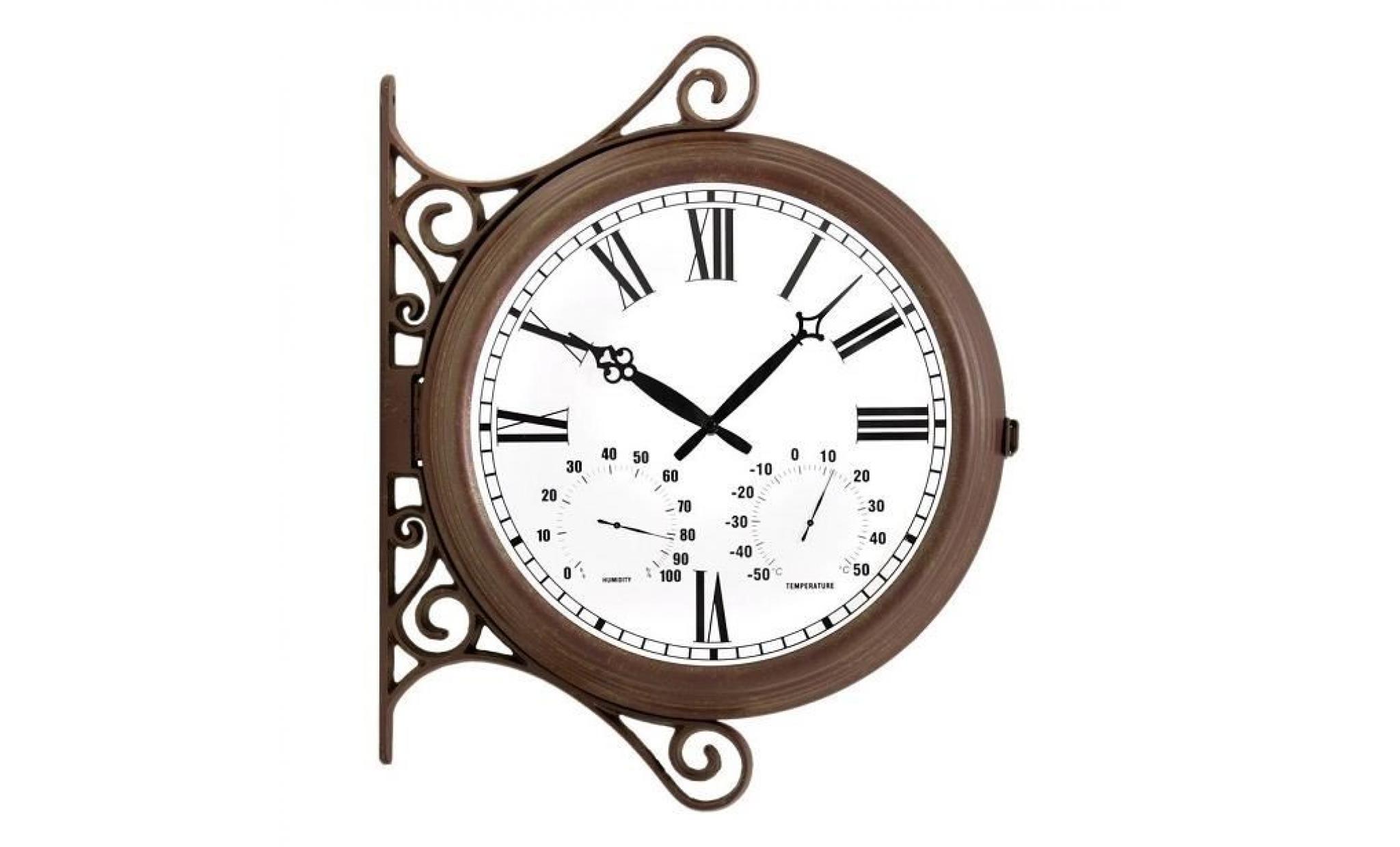 outside in designs greenwich horloge de jardin avec cadran style gare 34,5 cm