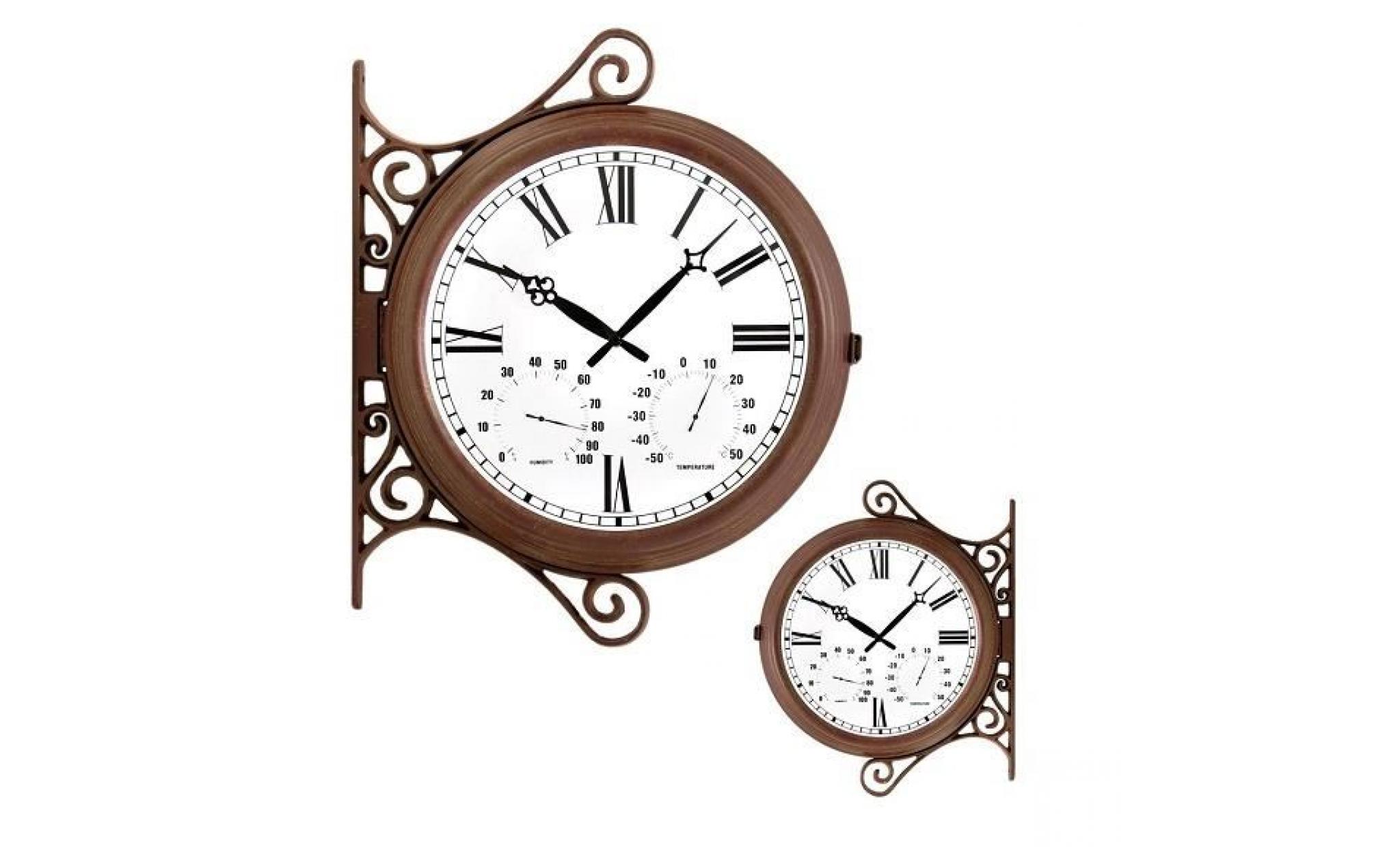 outside in designs greenwich horloge de jardin avec cadran style gare 34,5 cm pas cher