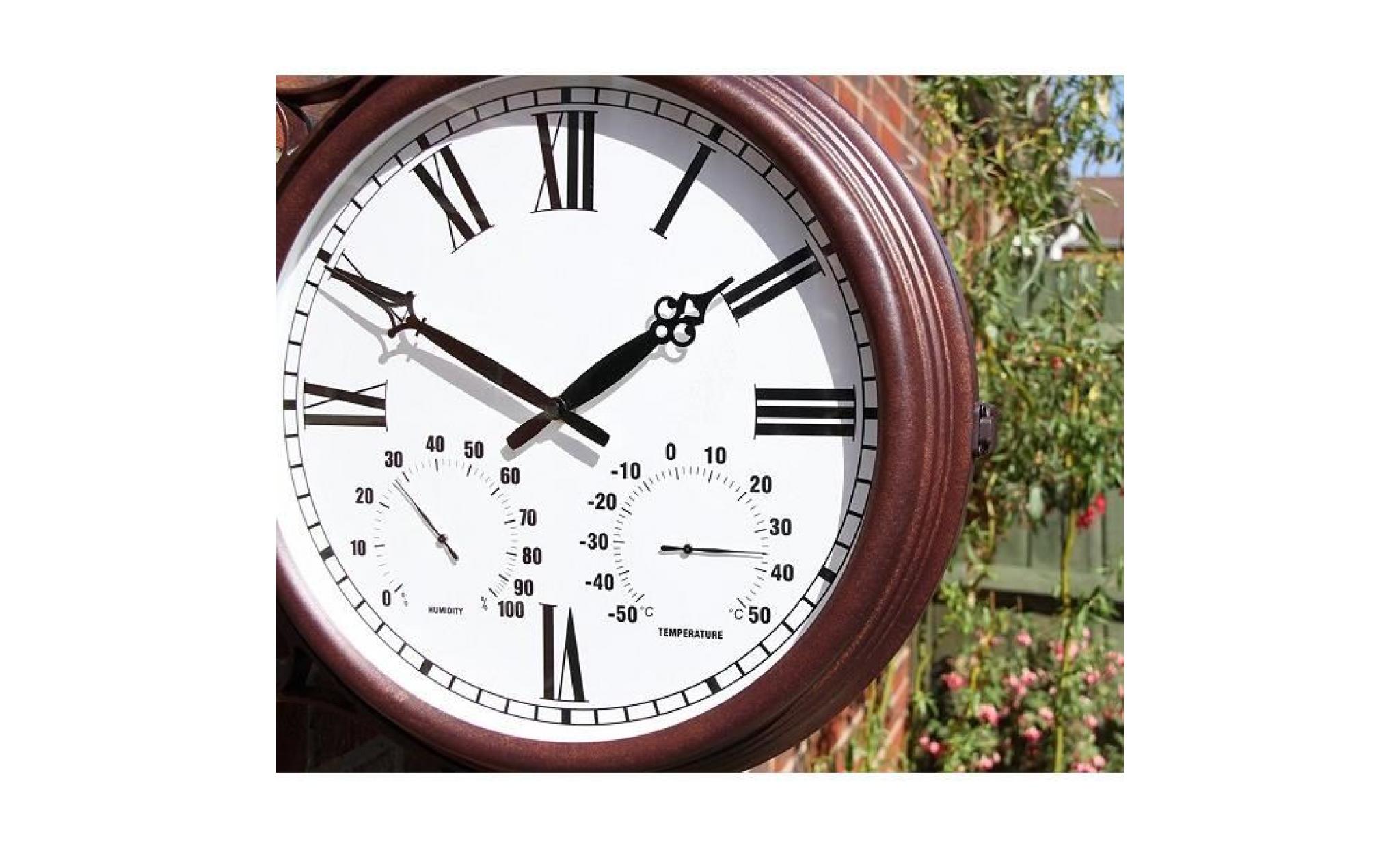 outside in designs greenwich horloge de jardin avec cadran style gare 34,5 cm pas cher