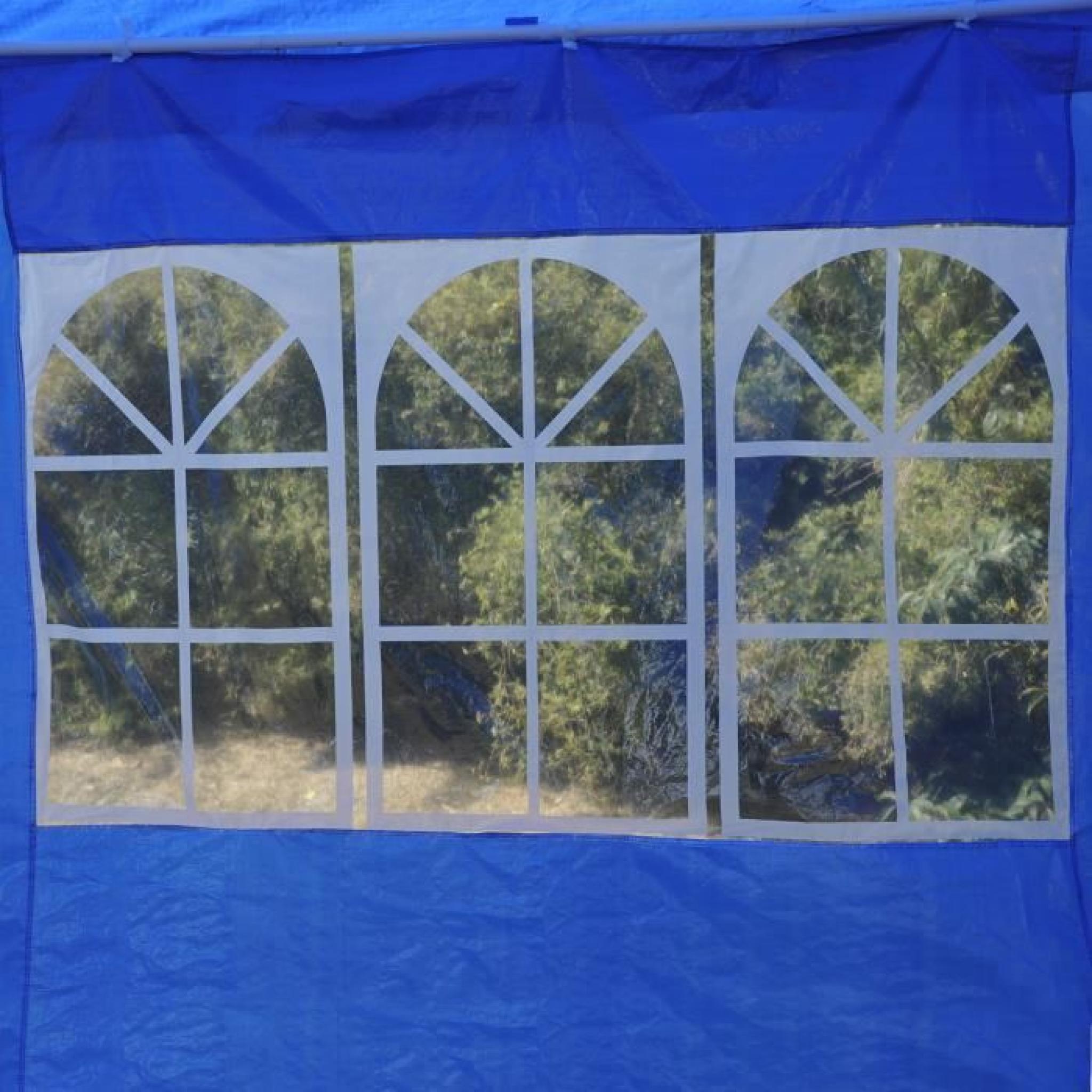 Outsunny Tonnelle Tente de Jardin Chapiteau de Réception Imperméable 6x3x2.55m Bleu pas cher