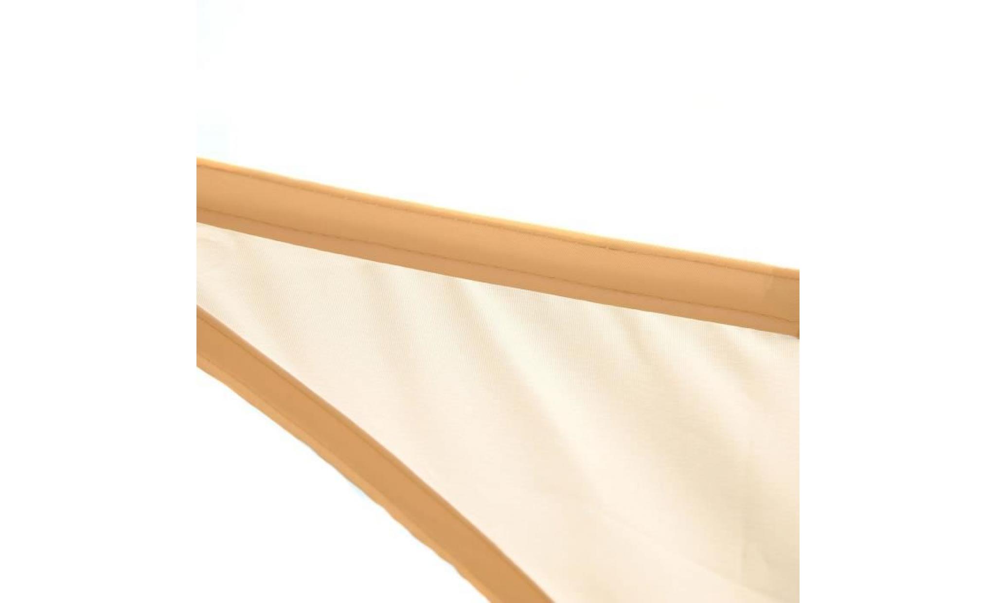 Outsunny Voile d’Ombrage Triangulaire Toile Solaire 3 x 3 x 3m Anti-UV HDPE Beige pas cher