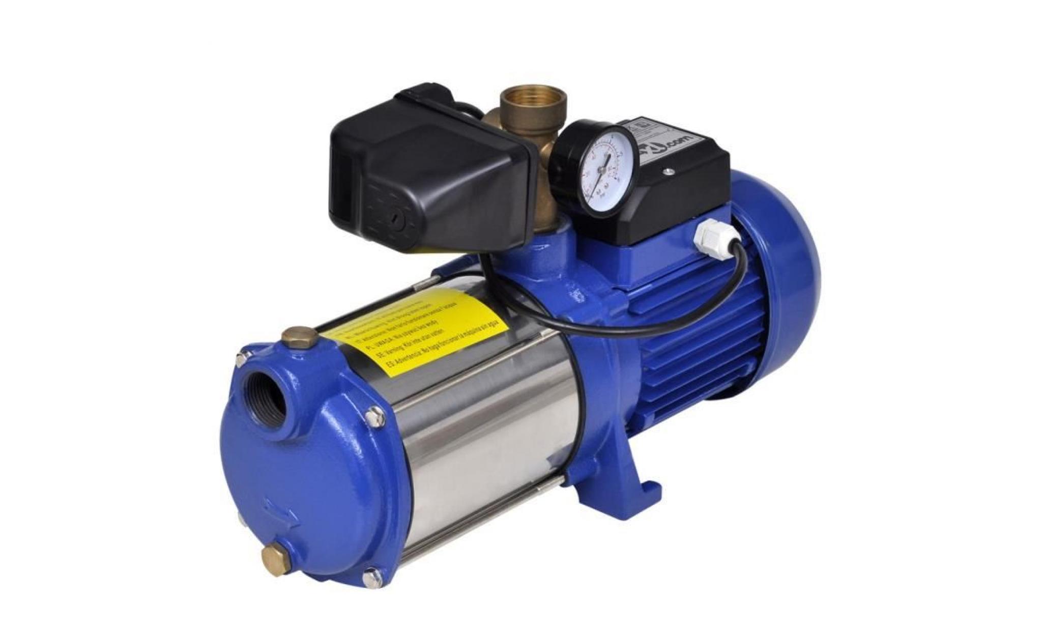 p172 pompe a eau de surface bleue avec manometre 1 300 w 5 100 l/h