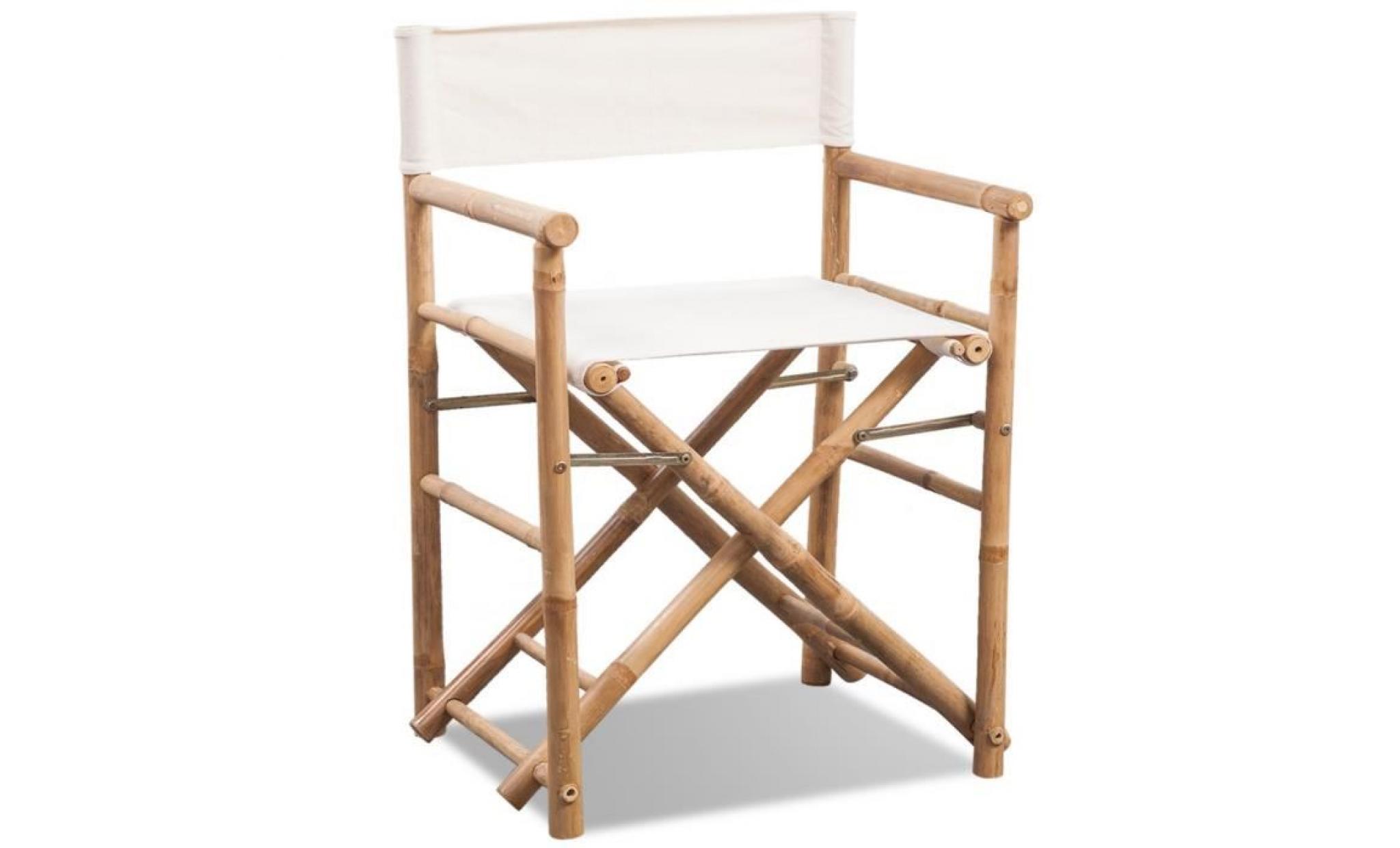 p70  chaise pliable en bambou et toile