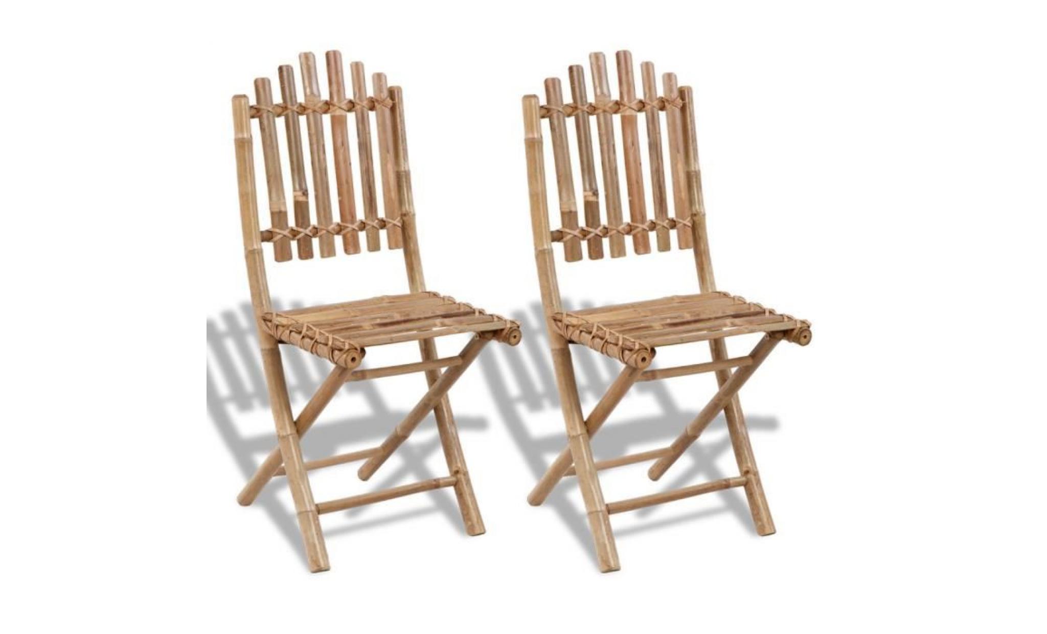 p70 set de 2 chaises pliables en bambou