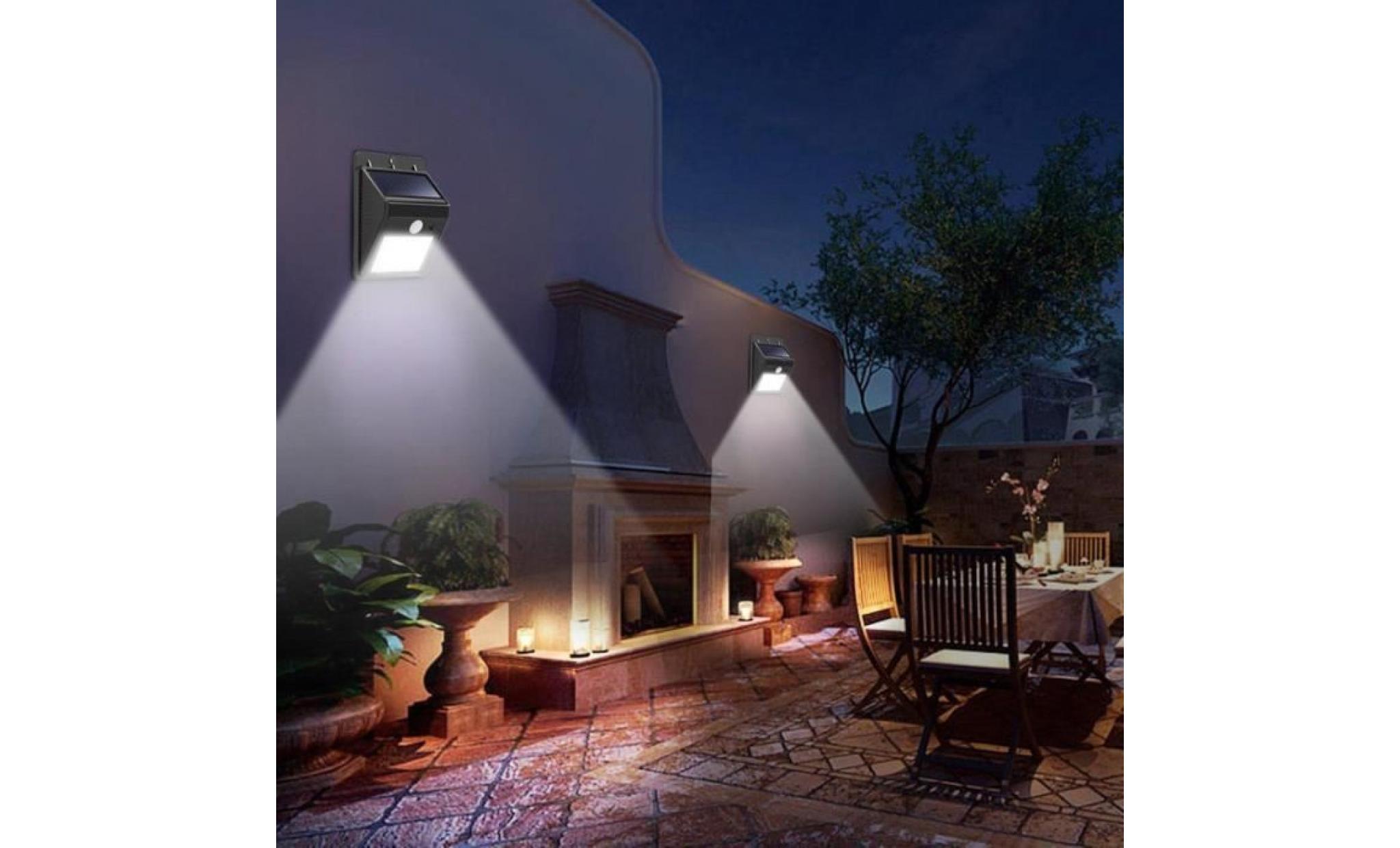 pachasky®lampe imperméable de jardin extérieur de lumière de mur de sonde de mouvement de pir de 20 led solaire@zf553 pas cher