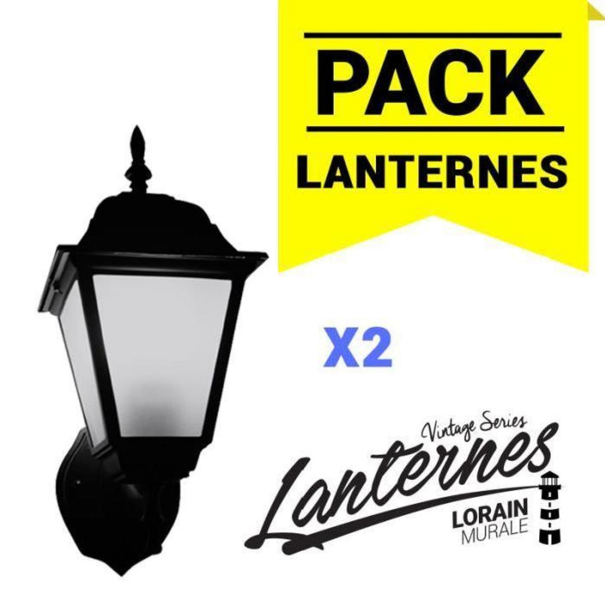  Pack 2 lanternes murales Lorain série Vintage pas cher