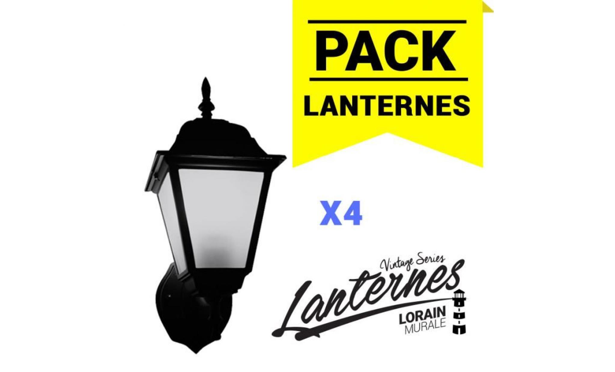 pack 4 lanternes murales lorain série vintage