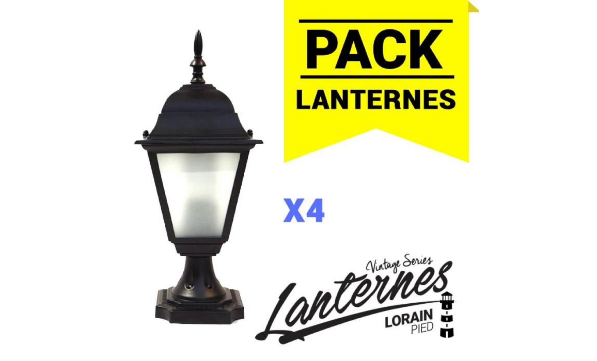 Pack 4 lanternes sur pied Lorain série Vintage