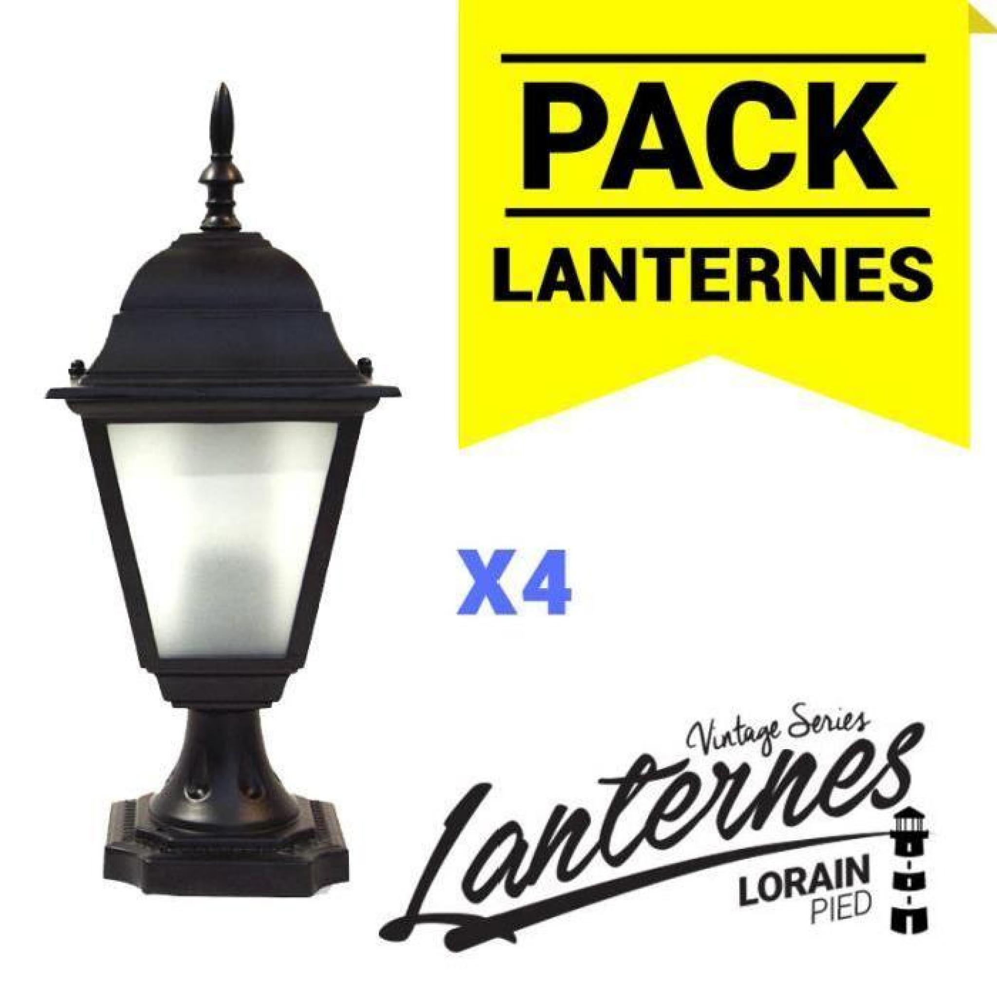 Pack 4 lanternes sur pied Lorain série Vintage pas cher