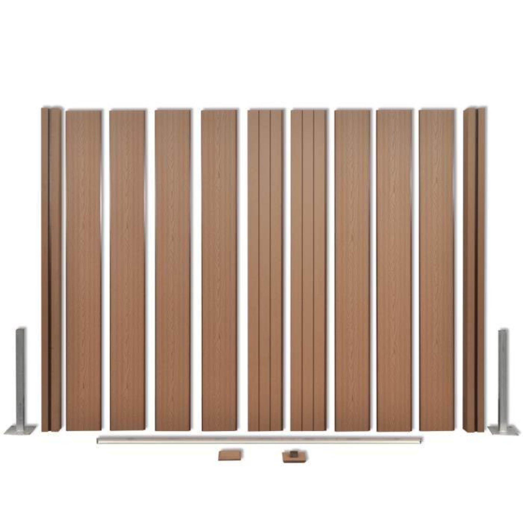 Panneau de clôture de jardin carré en WPC marron