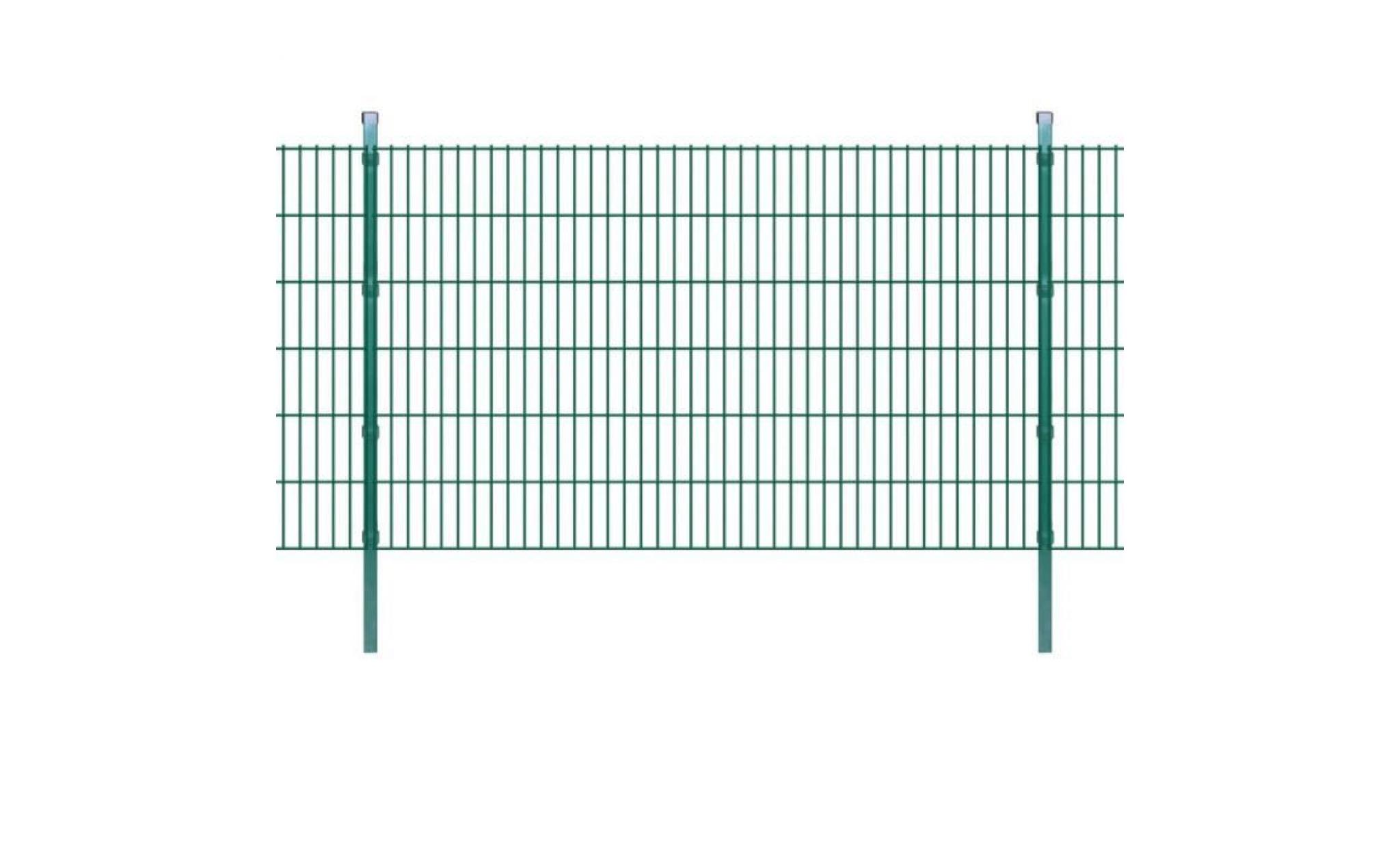 panneaux et poteaux de clôture 2d pour jardin 2008x830 mm 8 m gris