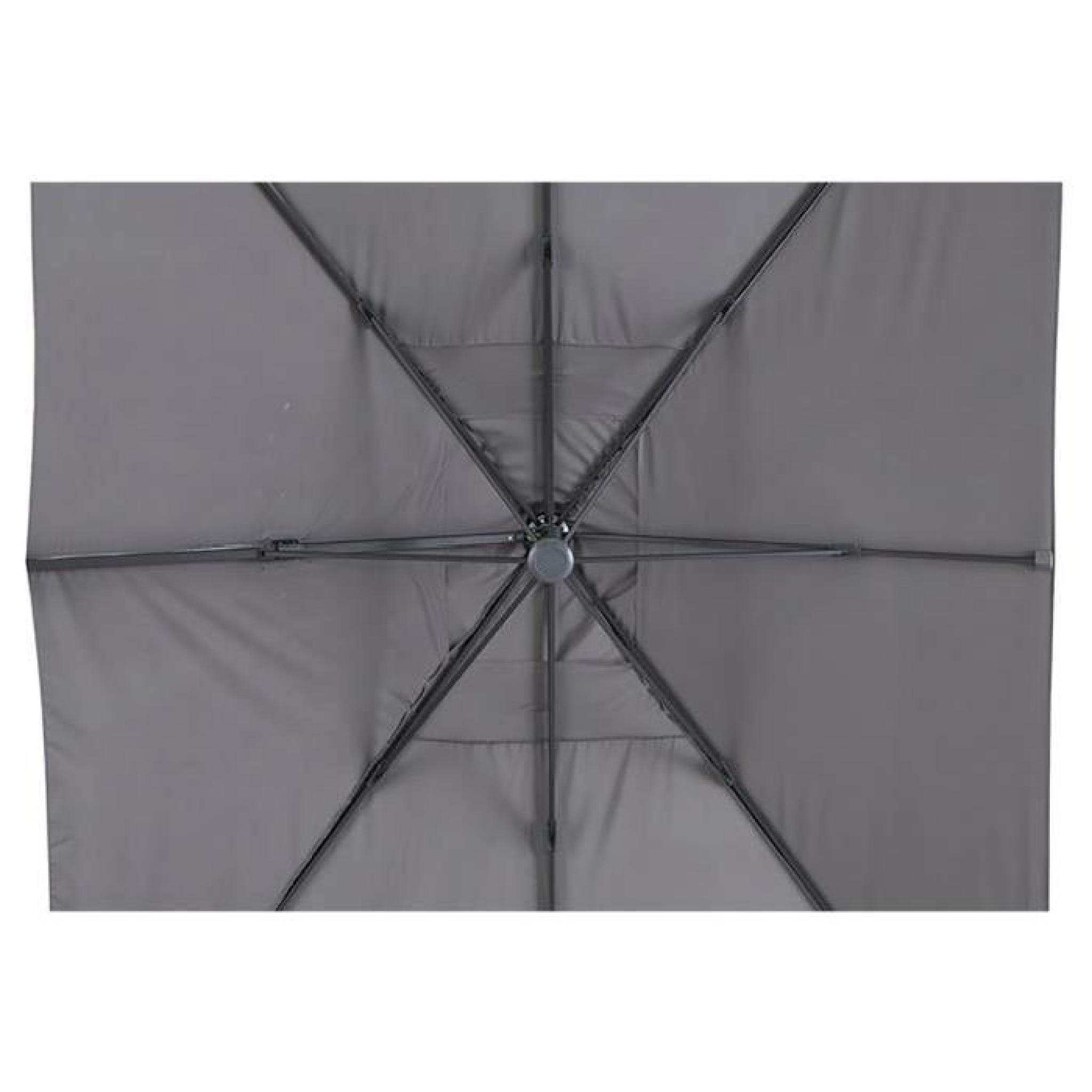 Parasol déporté Ardoise en Aluminium et polyester, pied non compris 3 x 4 x 2,75 m pas cher