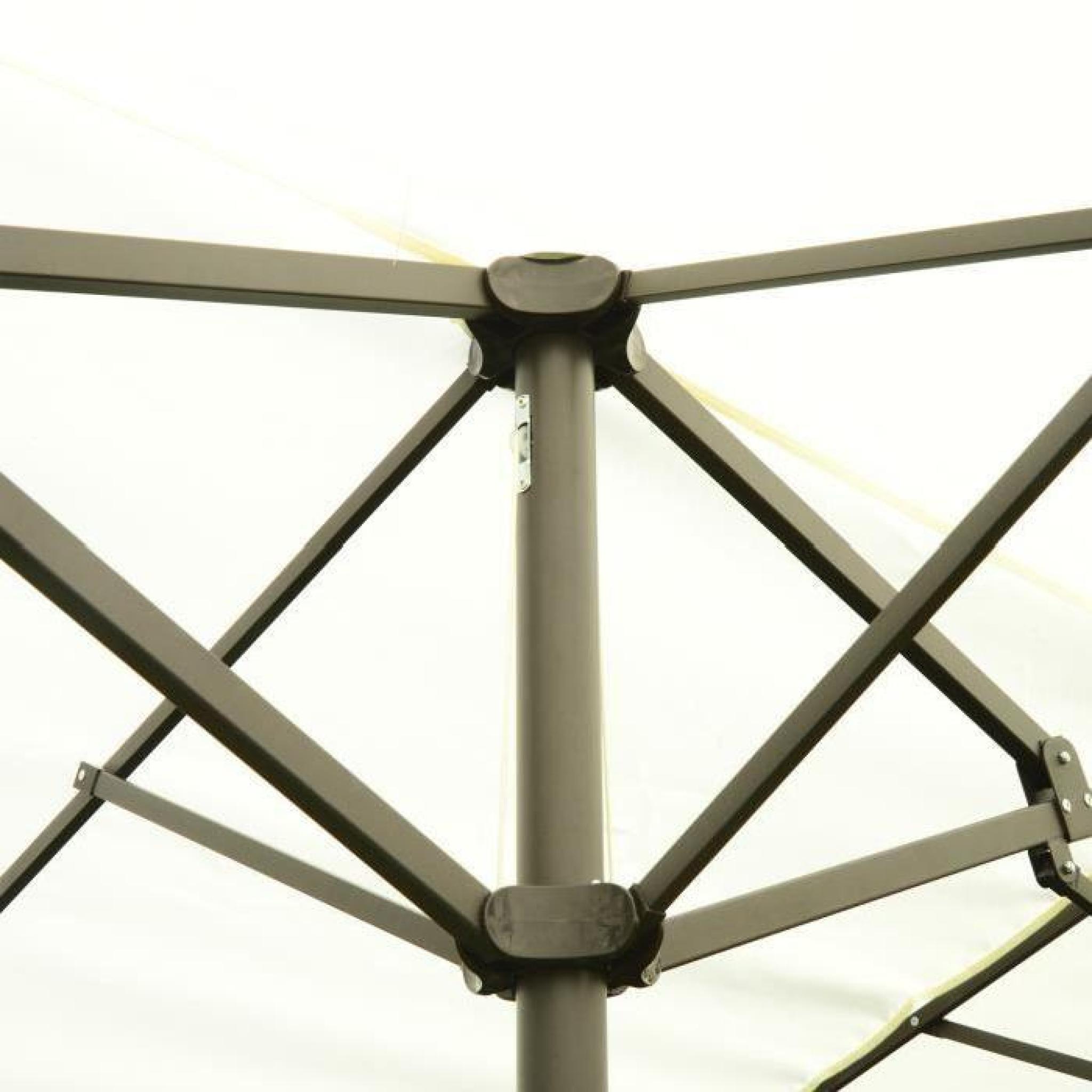 Parasol déporté en acier toit tissu Dacron imperméable 180g/㎡ 4.6l x 2.4H m esthétique et robuste beige neuf 27  pas cher