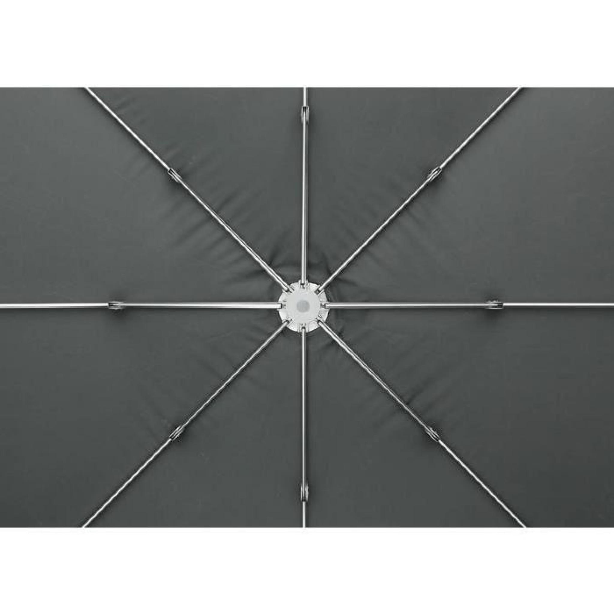 Parasol déporté en aluminium coloris ardoise - Dim : D 300 x H 254 cm