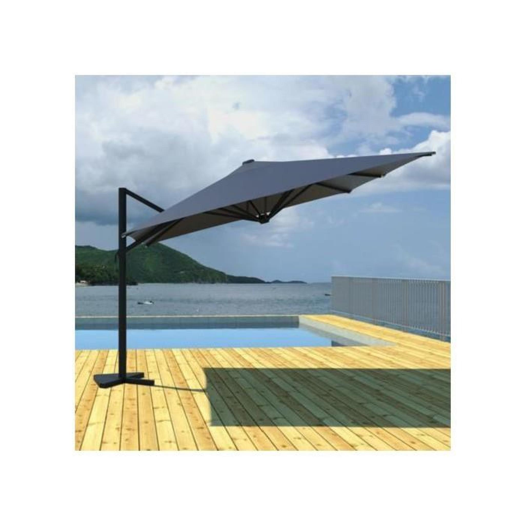 Parasol deporte rotatif 3x3 m gris