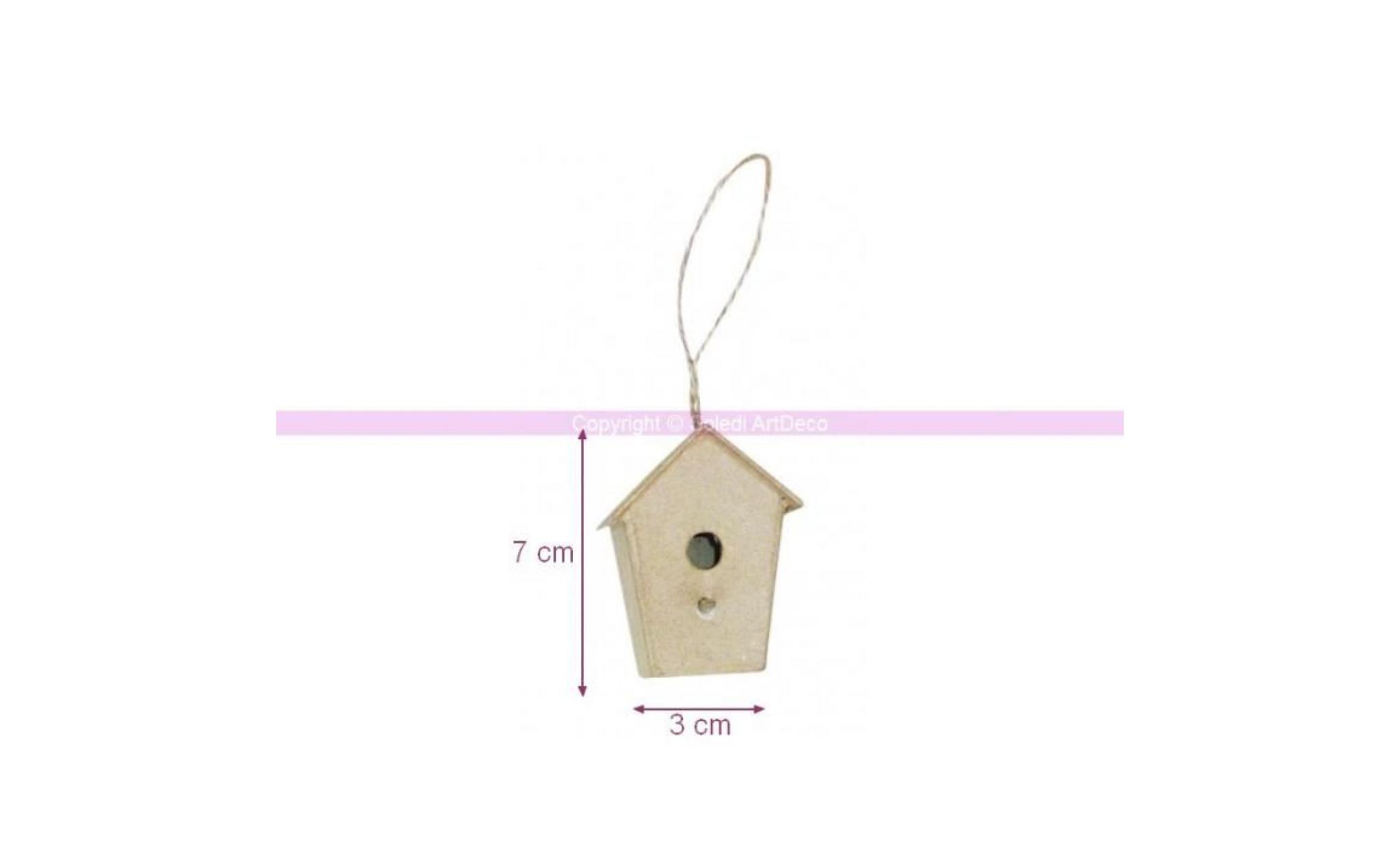 petit nichoir 3 cm haut. 7 cm en papier mâché, abri à oiseau à customiser   unique