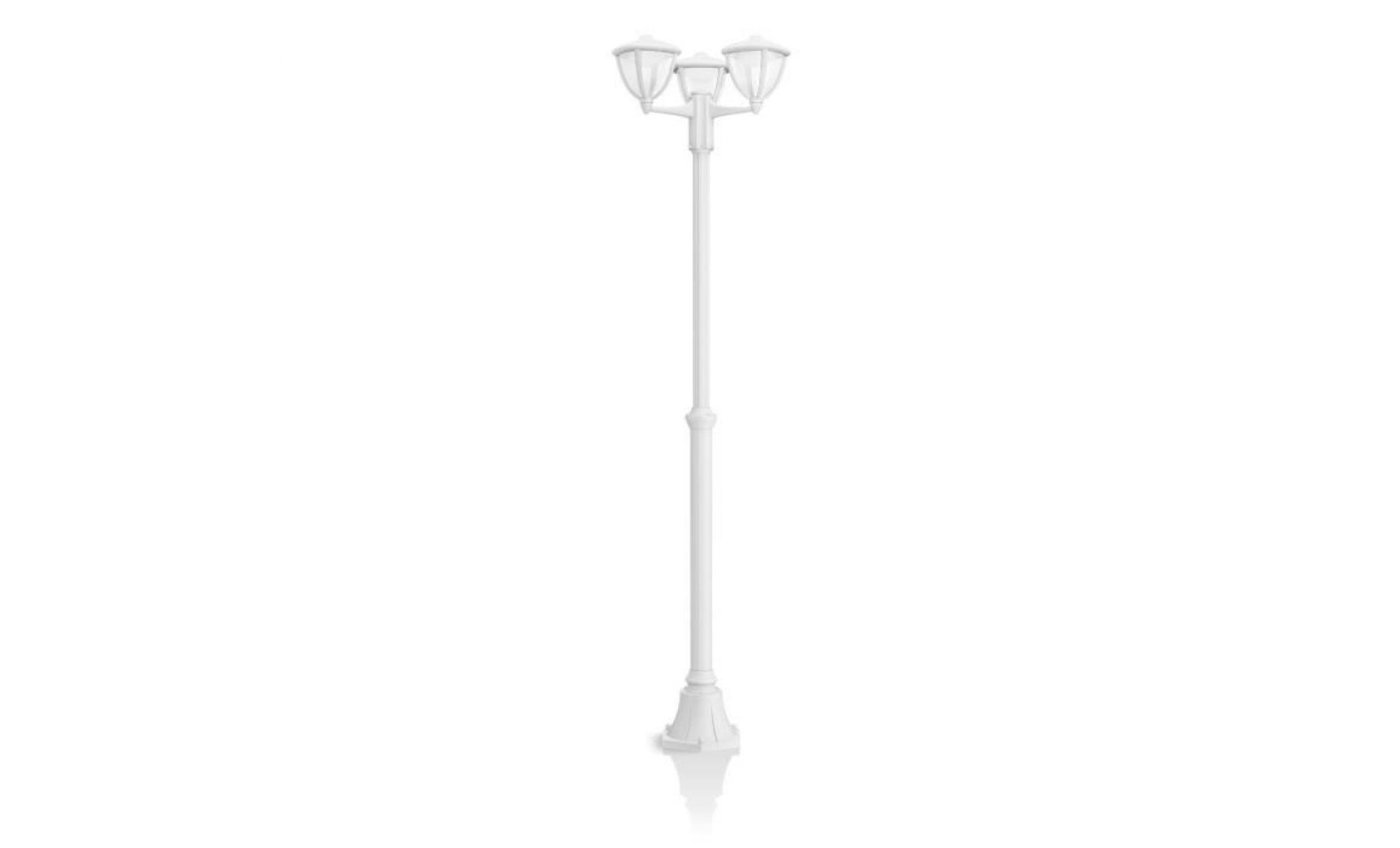robin lampadaire d'extérieur 3 lumières led h191,7cm blanc philips