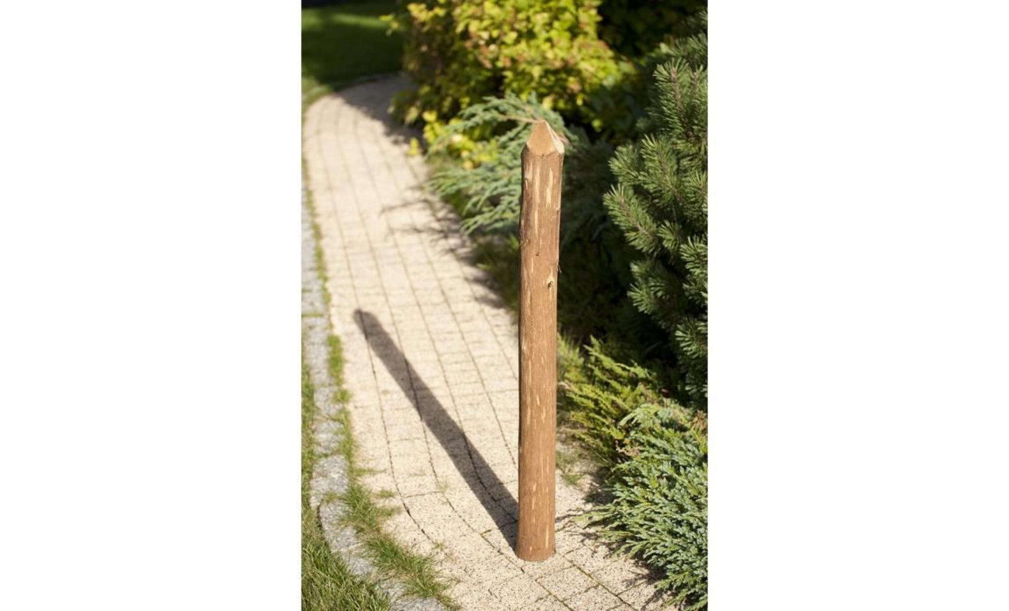 piquet de clôture, végétal poteau en bois de marronnier   rond, écorcé et pointu d'un côté, idéal po, hauteur:150 cm pas cher