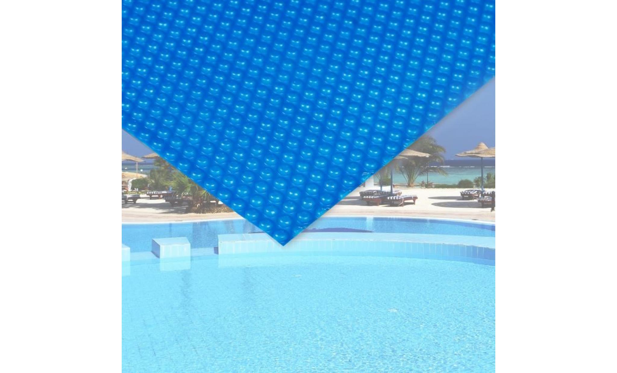 bâche solaire à bulles pour piscine 5x8m bleu protection couverture chauffage de piscine   60250