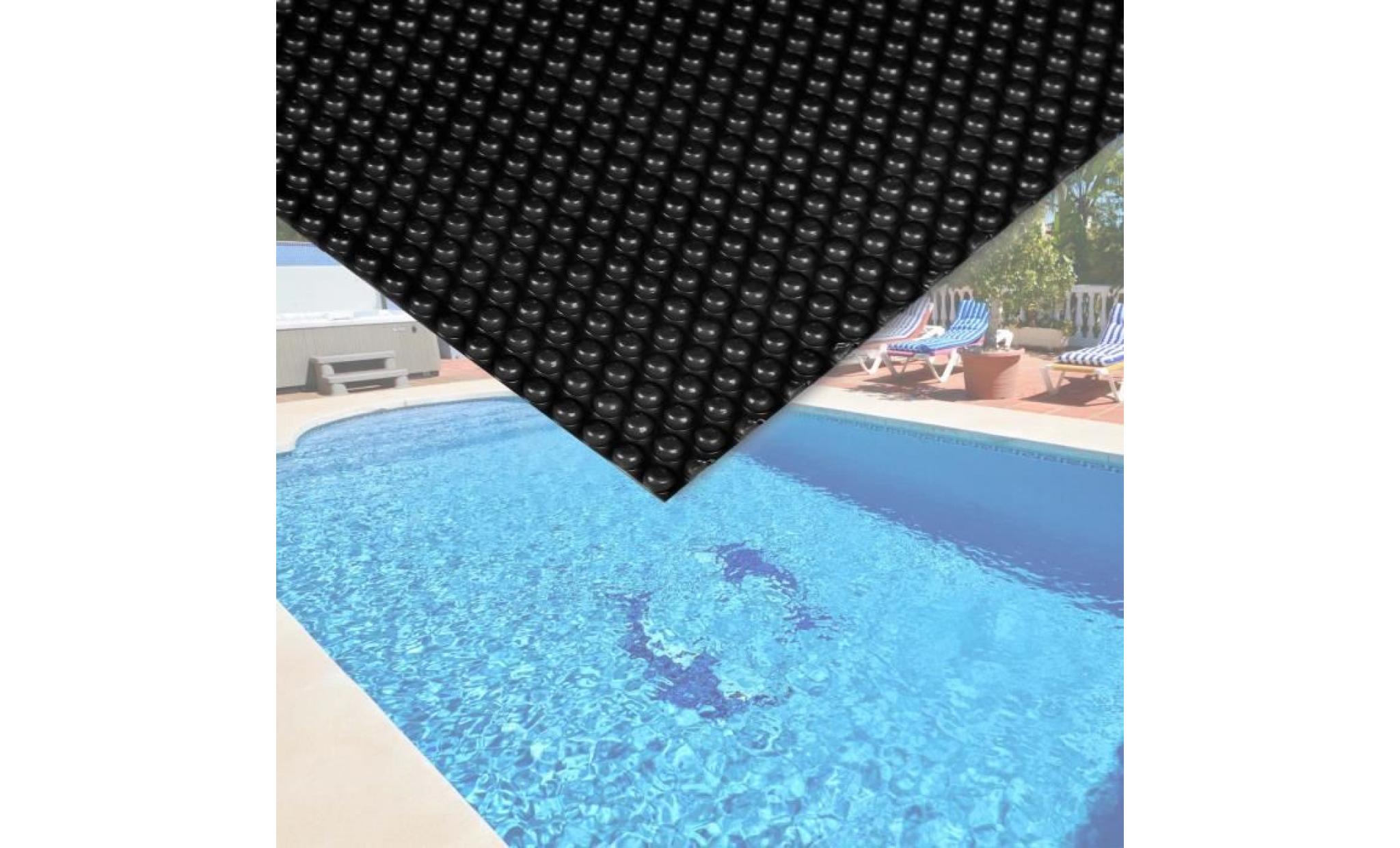 bâche solaire à bulles pour piscine 4x6m noire protection couverture chauffage de piscine   60249