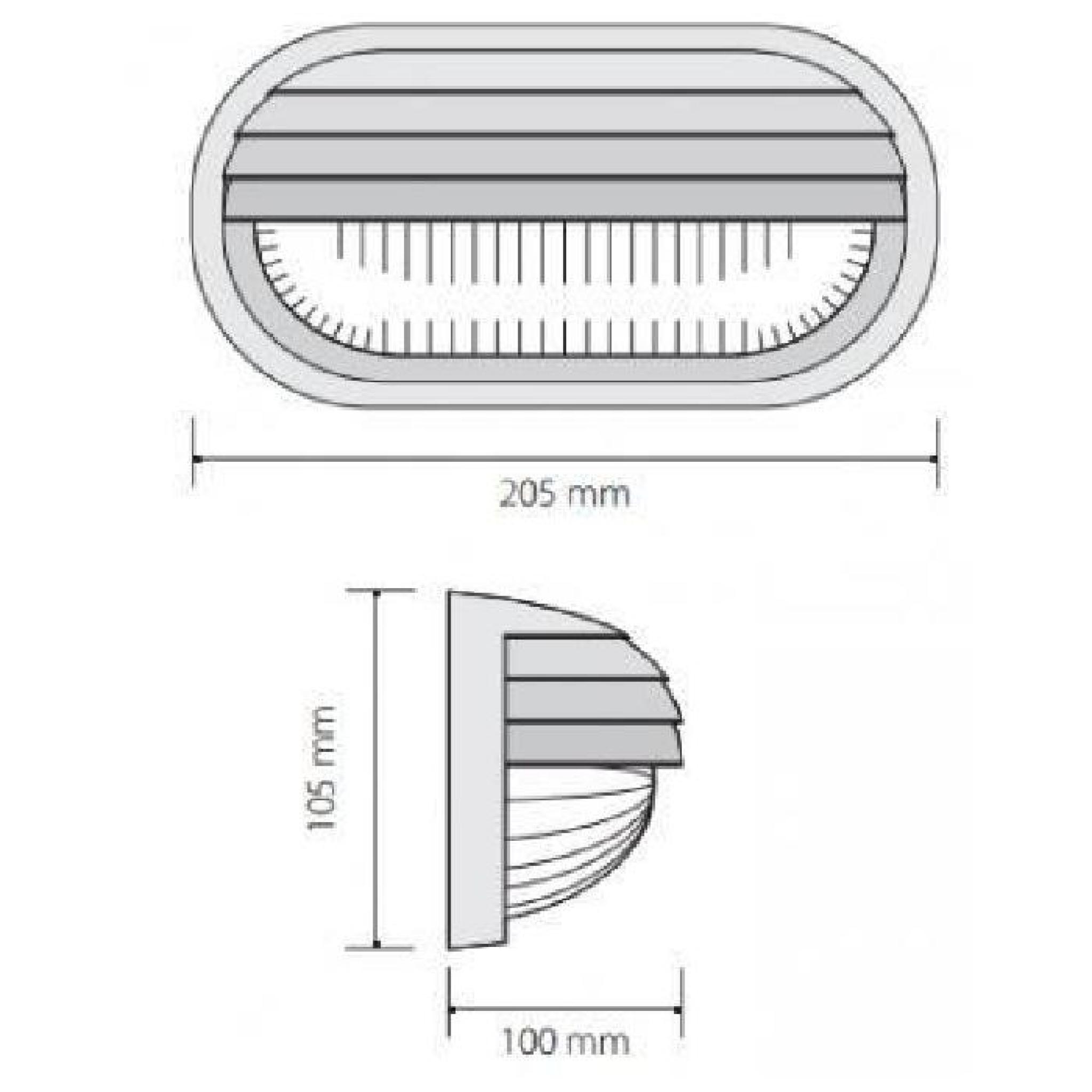 Plafonnier chip oval grill transparent 60W/E27, IP44 pas cher