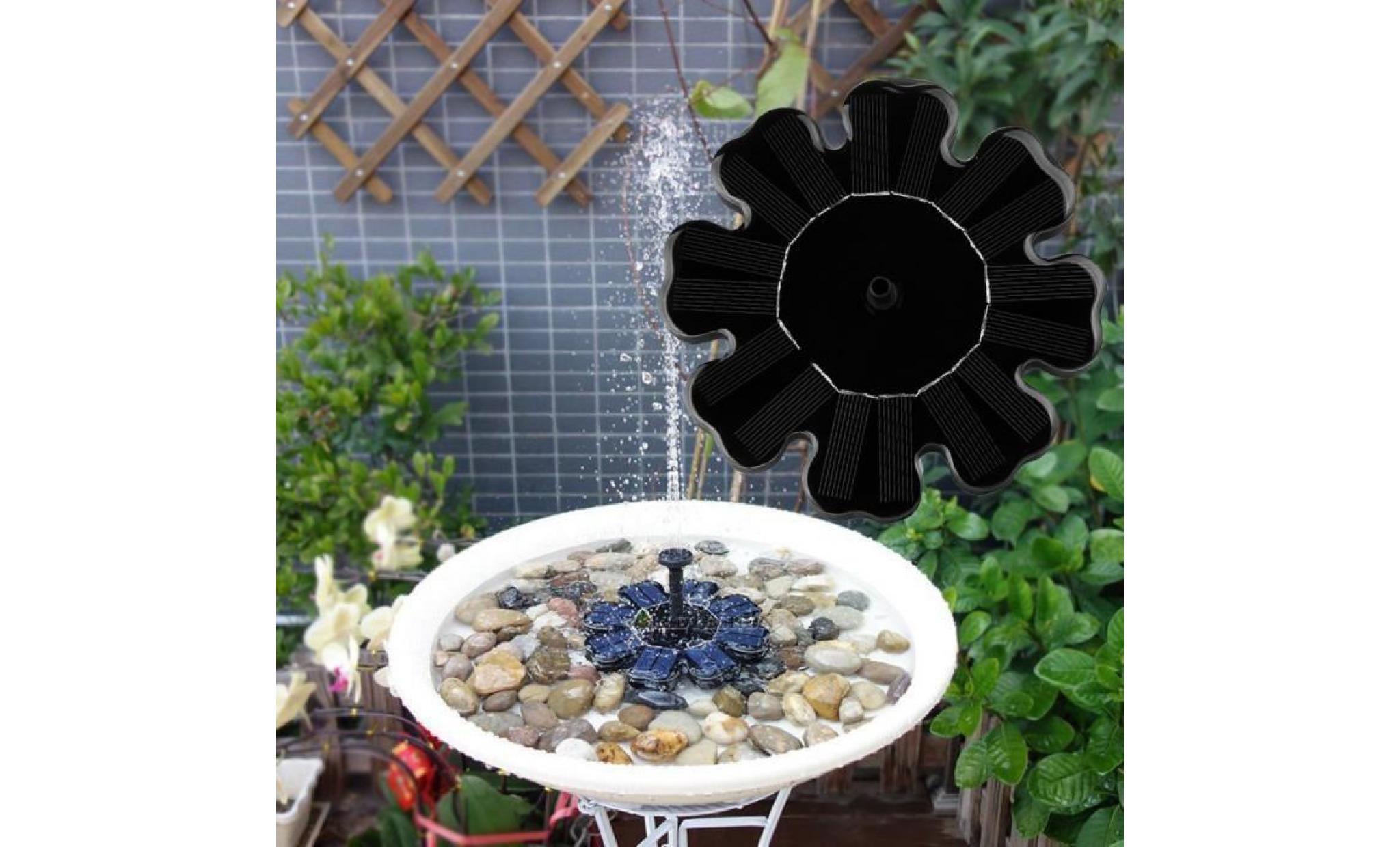 poi@ extérieur à énergie solaire oiseaux bain d'eau fontaine pompe avec led pour piscine jardin noir_31 pas cher