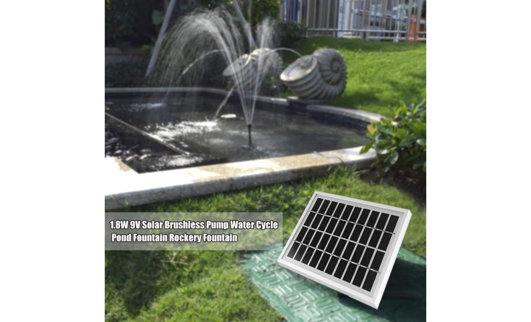 pome à eau de fontaine pompe solaire sans balai 1.8w 9v cycle d'eau fontaine d'étang fontaine de rocaille pas cher