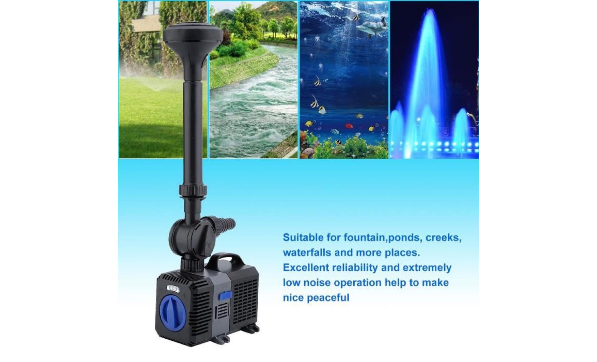pompe à eau fontaine pompe submersible 3000l/h 10w pour bassin de jardin poisson étang fontaine