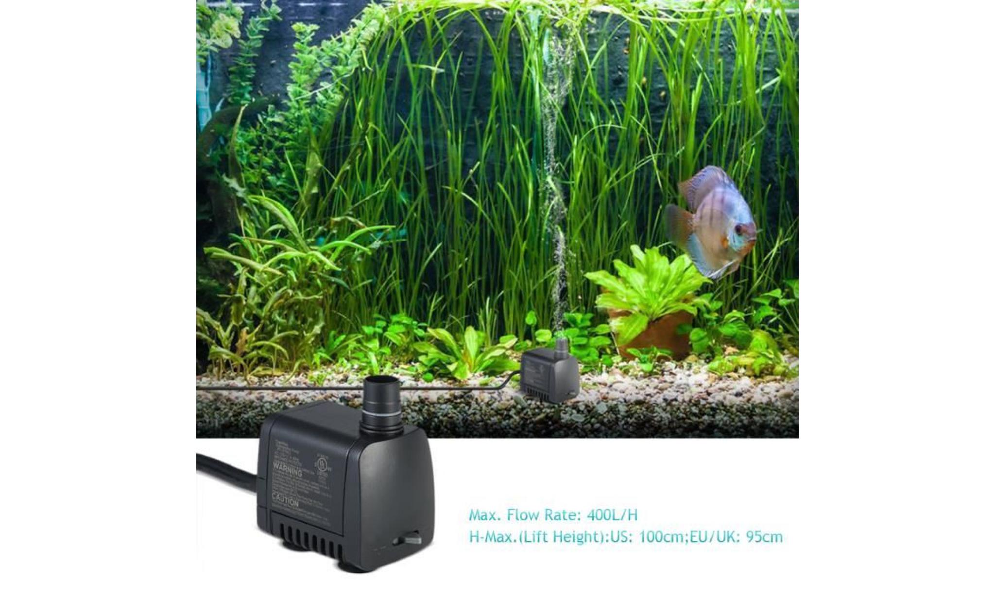 pompe à eau submersible mini fontaine pour aquarium eau de poisson jardin extérieur 400l / h 7w hydroponique ac220 240v pas cher