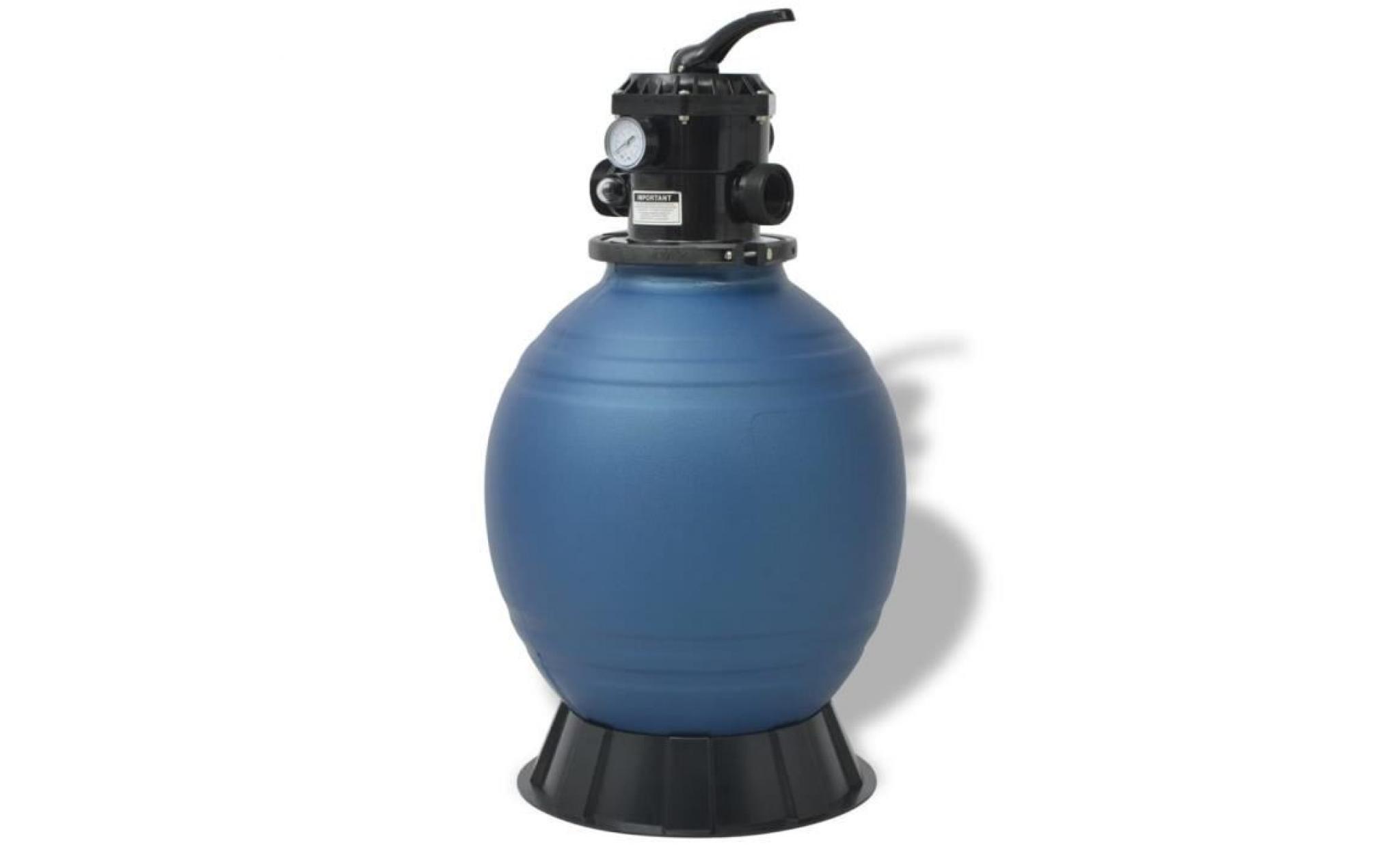 pompe à filtre à sable de piscine 18 pouces   460 mm bleu rond