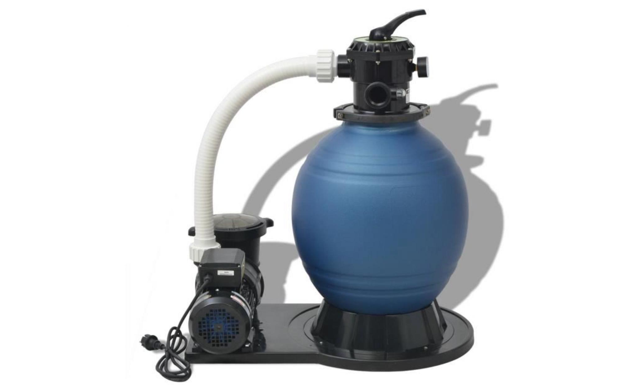 pompe de filtration à sable 1000 w 16800 l/h bleu