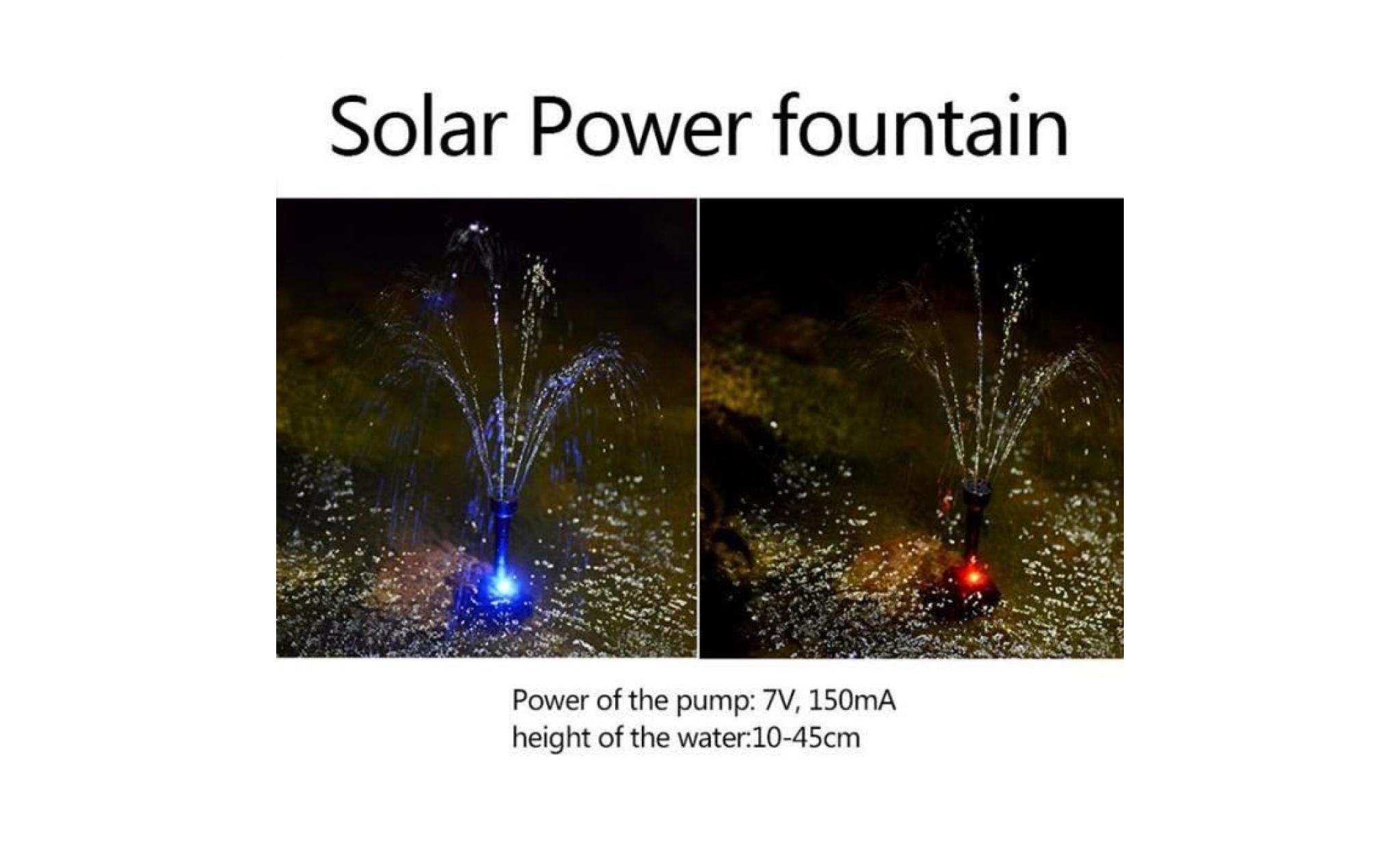 pompe de fontaine de jardin solaire colorée de led pas cher