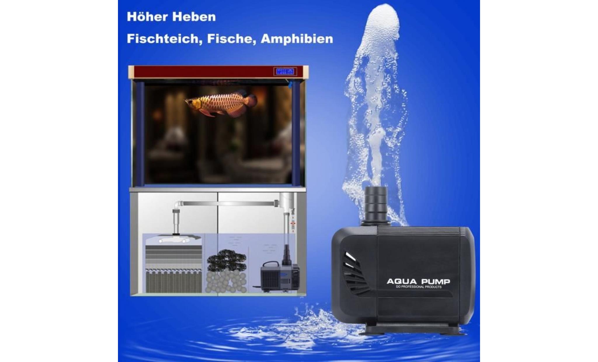 pompe eau submersible aquarium pump 72w 4500l/h ultra silencieux pas cher
