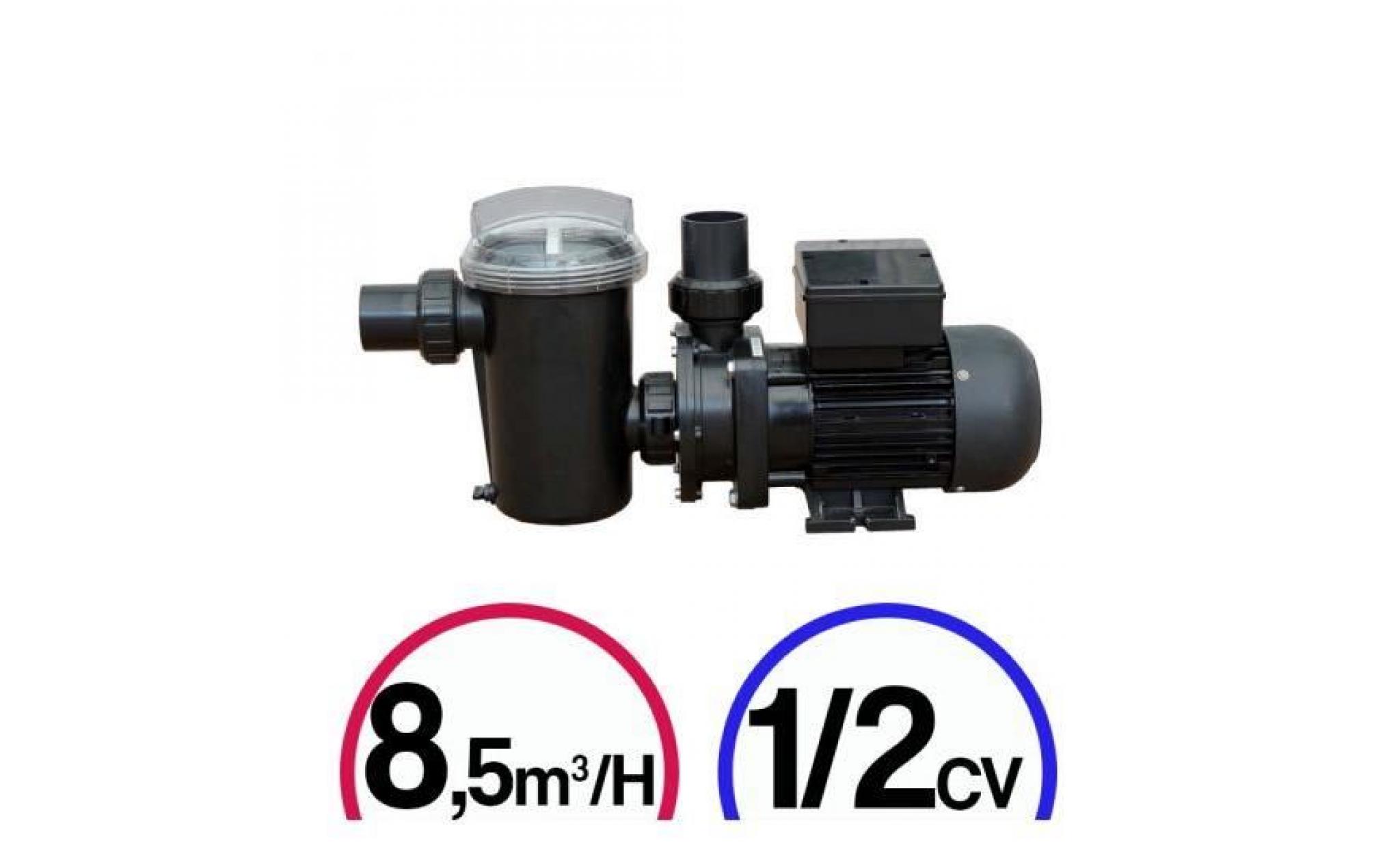 pompe filtration piscine   1/2cv mono 8,5m³/h   poolstyle