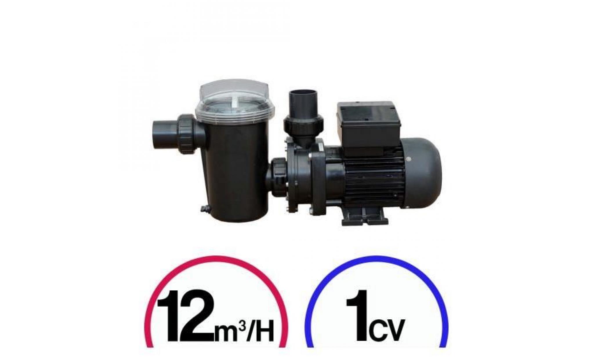 pompe filtration piscine   1cv mono 12m³/h   poolstyle