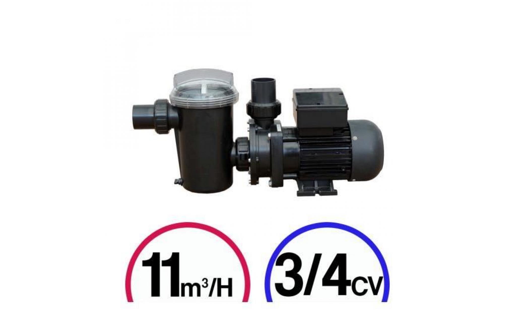 pompe filtration piscine   3/4cv mono 11m³/h   poolstyle