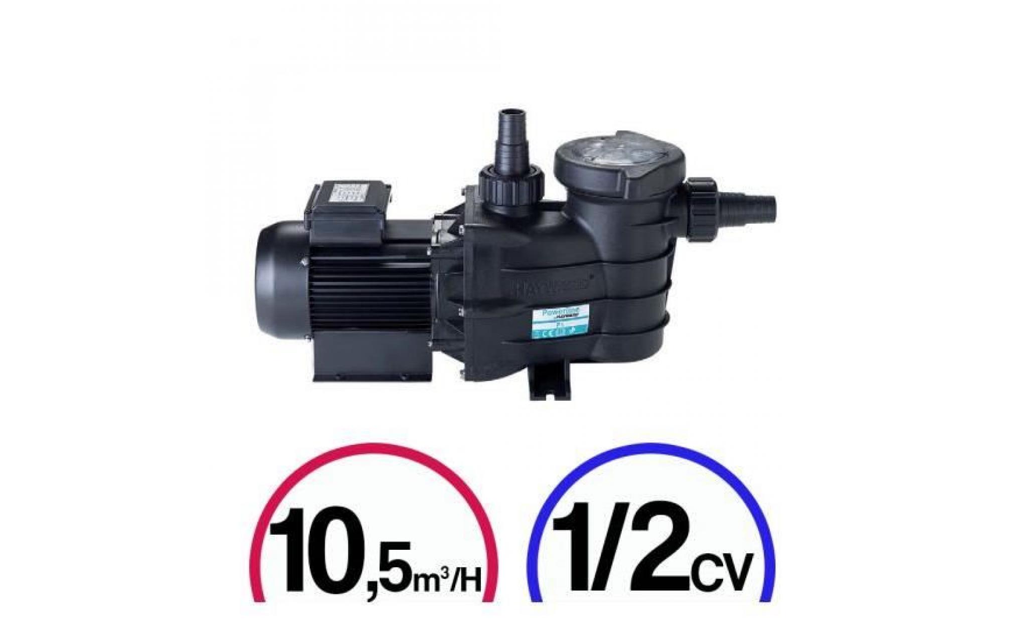pompe filtration piscine   powerline 1/2cv mono 10,5m³/h   hayward