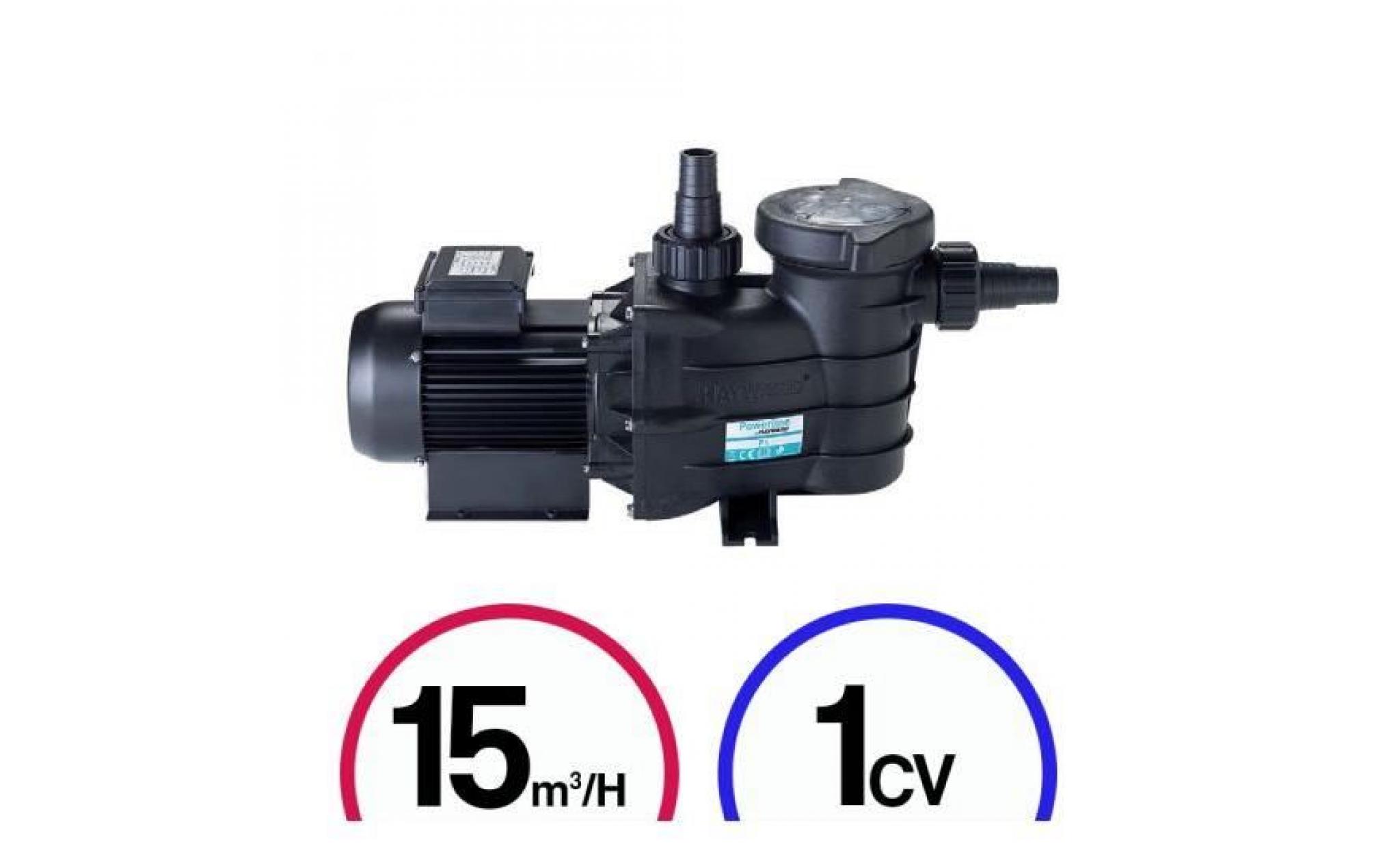 pompe filtration piscine   powerline 1cv mono 15m³/h   hayward