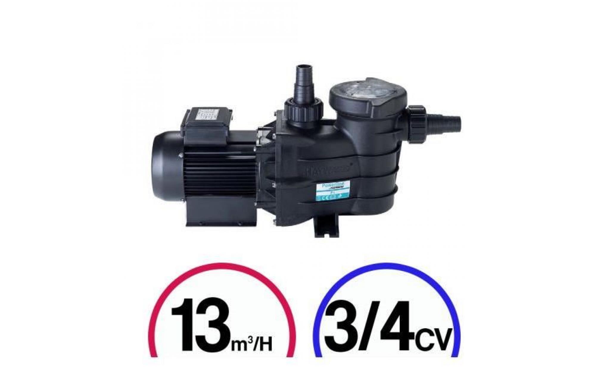 pompe filtration piscine   powerline 3/4cv mono 13m³/h   hayward