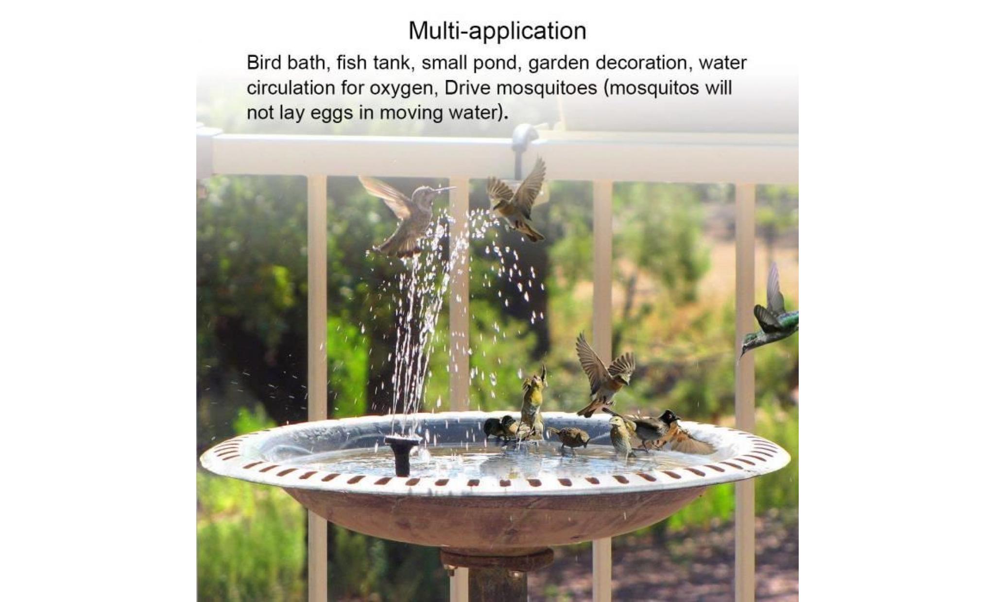 pompe solaire de fontaine de bath d'oiseau, 1.4w pompe à eau solaire debout libre de panneau de pompes d'eau extérieure pas cher