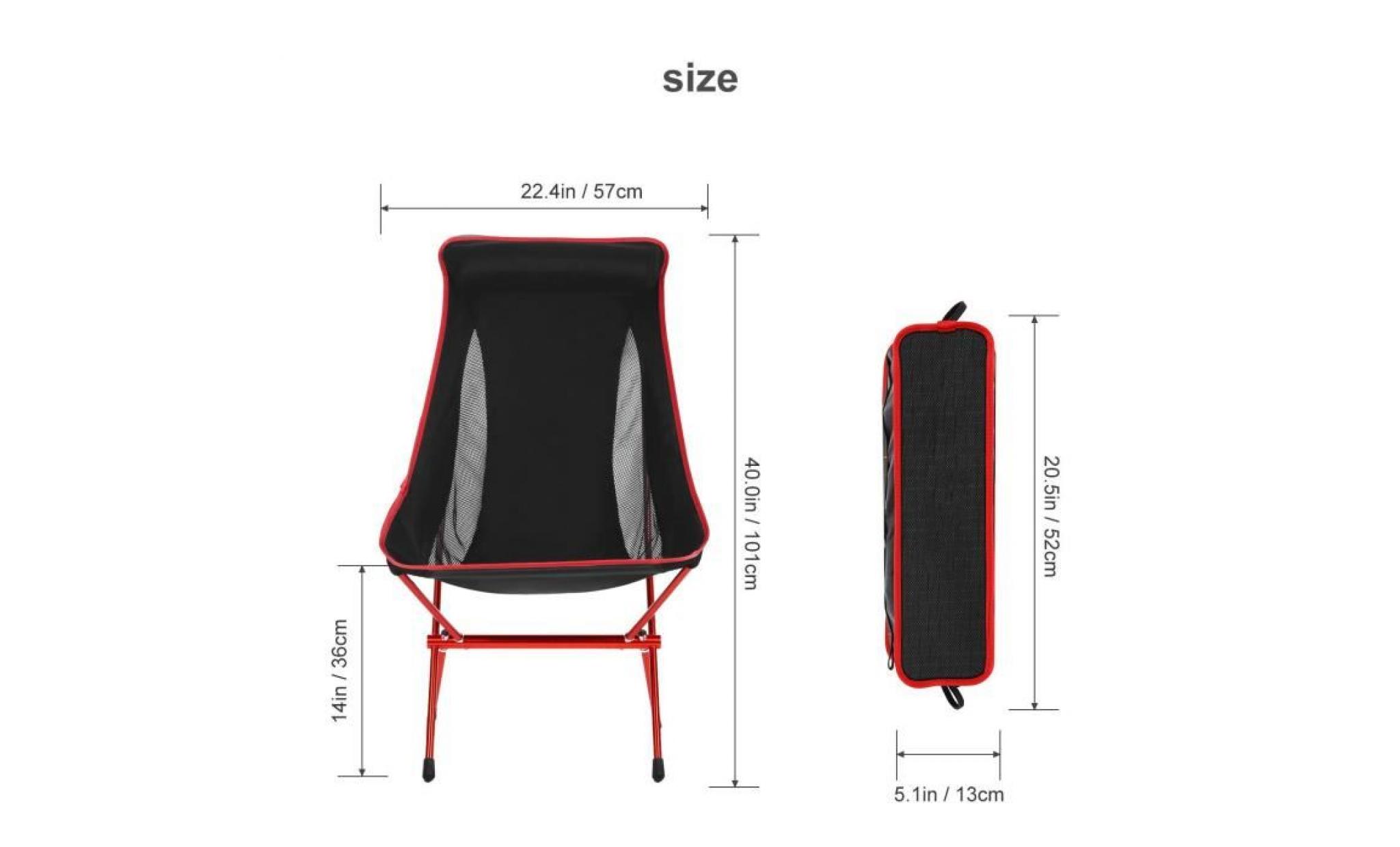 portable chaises de camping pliante ultralight rouge pas cher