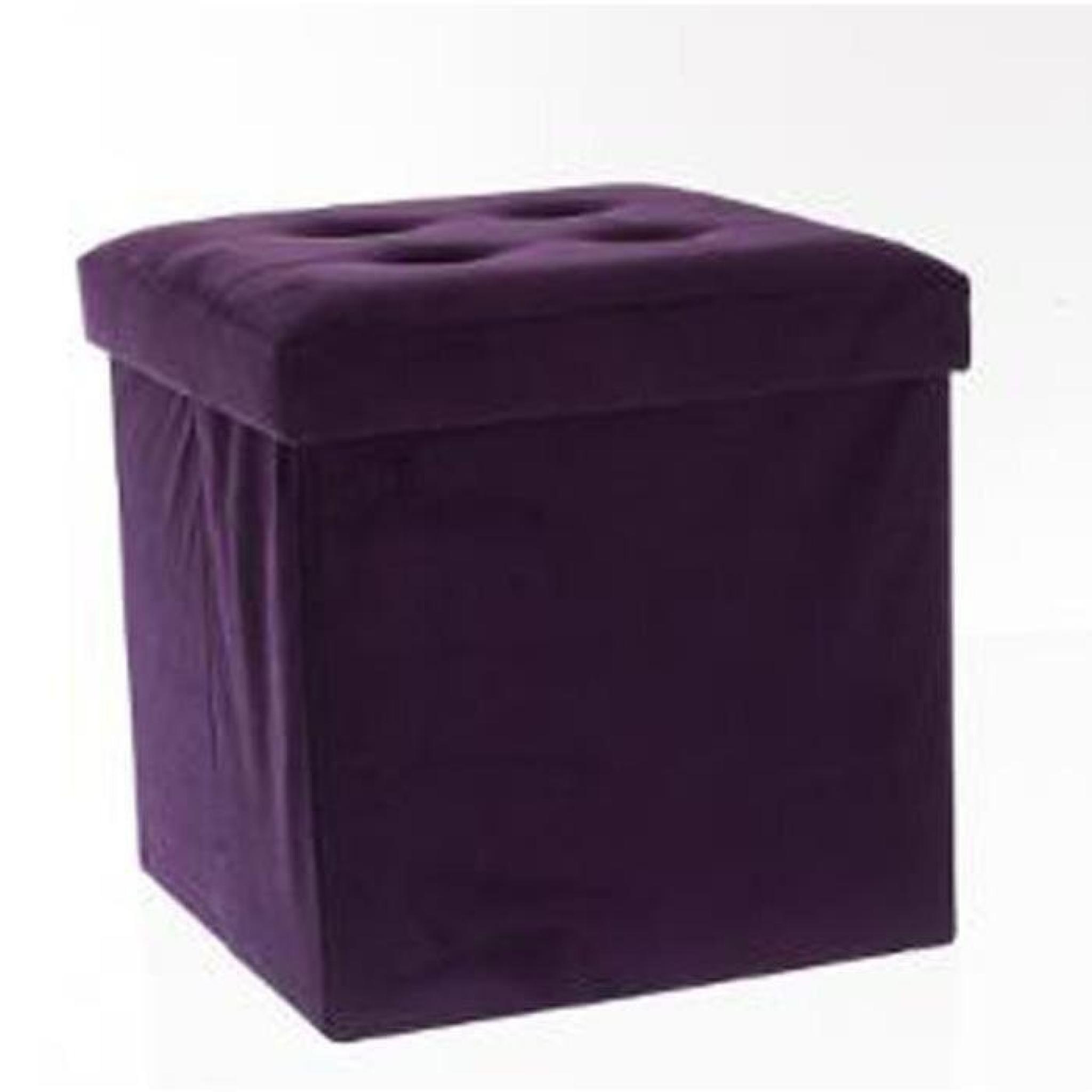 Pouf coloris violet - Dim : L.38 x l.38 x H.38 cm