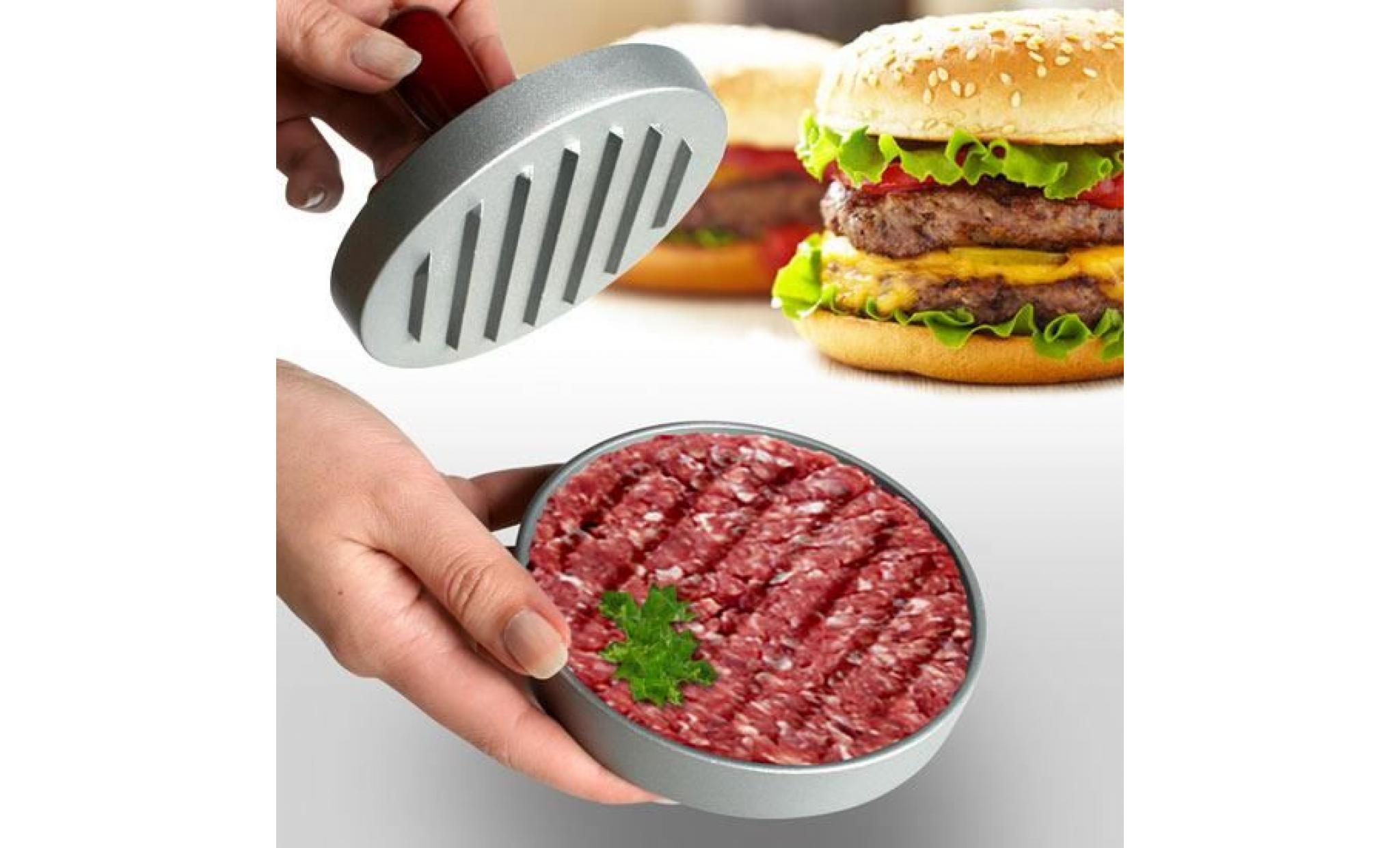 presse hamburger steak haché en alumunium et bois cuisine pas cher