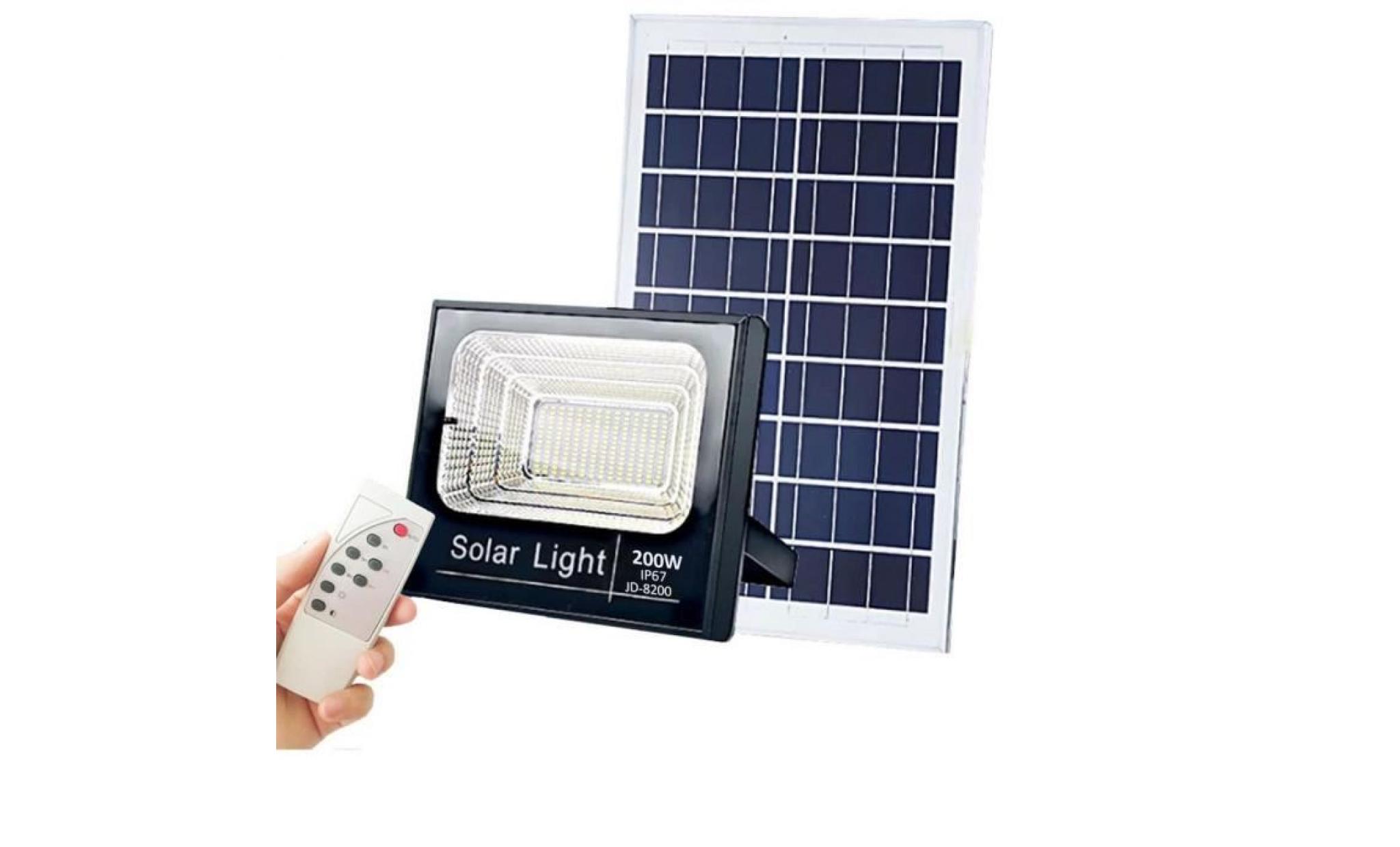 projecteur extra plat led solaire blanc froid puissance watt:200w/8800lms
