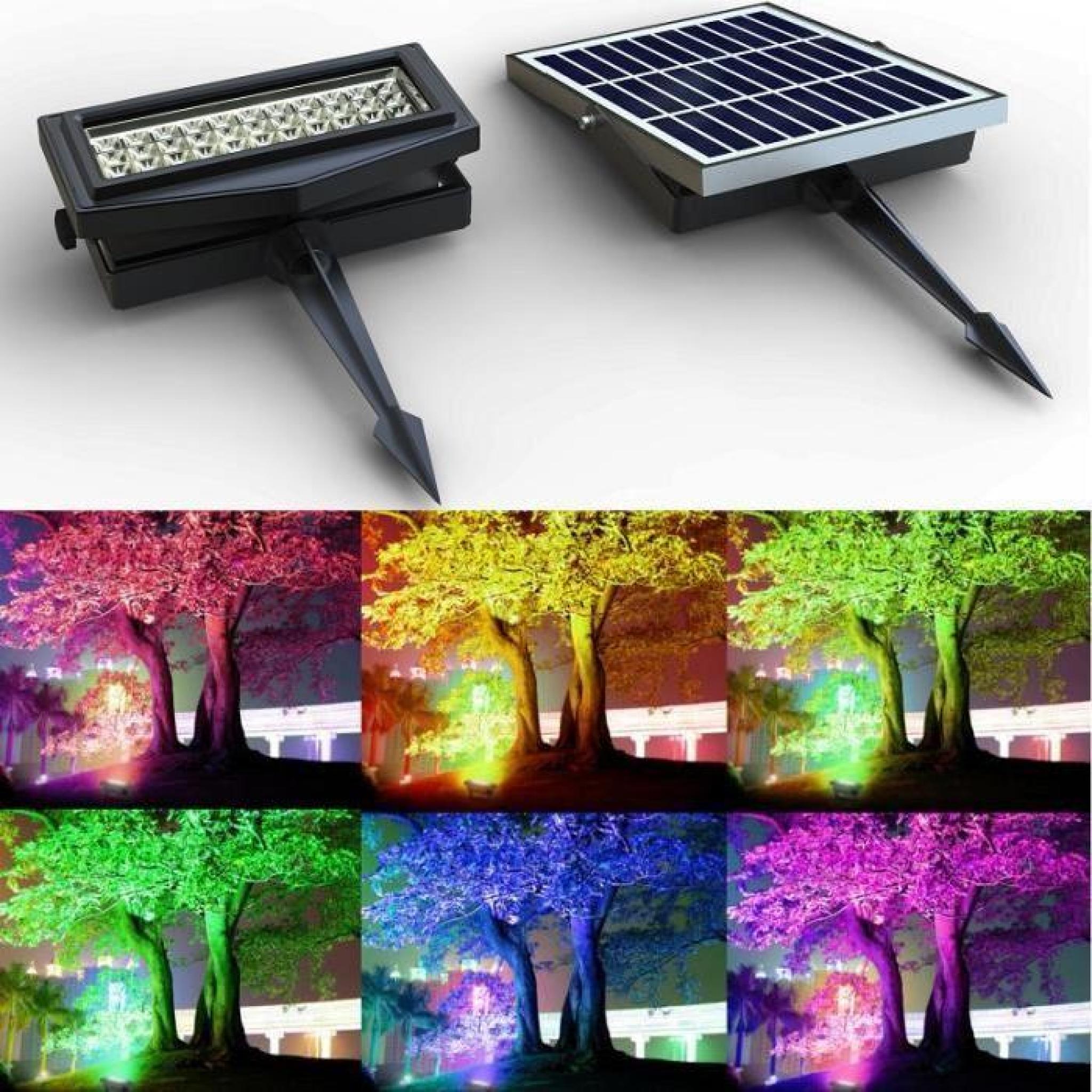 Projecteur solaire couleur RVB 9 modes Flood Light RGB