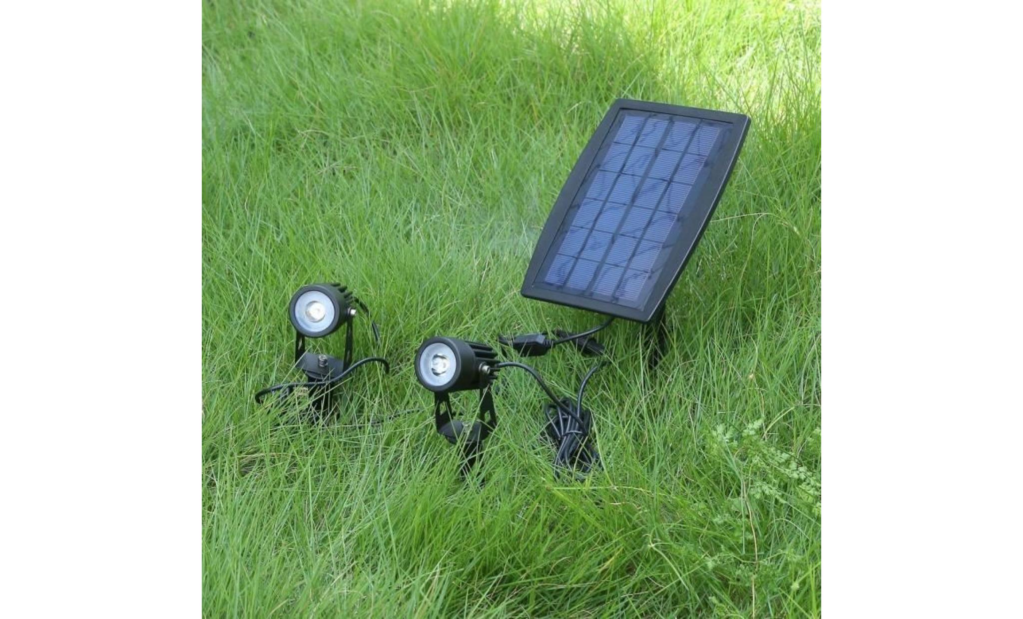 projecteur solaire lumière solaire lampe de sécurité etanche spot solaire extérieur 2 en 1 avec panneau solaire pour jardin spots pas cher
